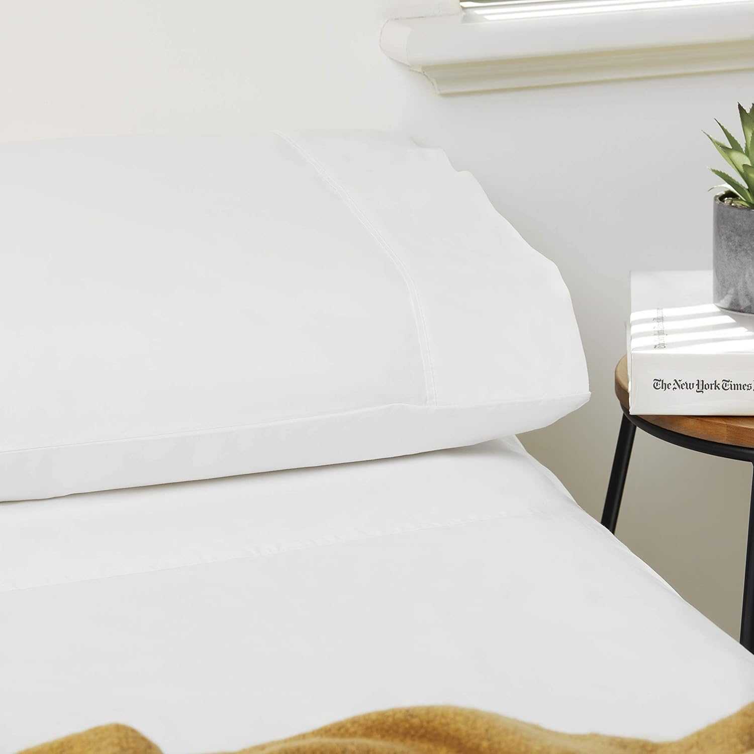 LINENHAUS Split-King Twin-Xl Sheets Set, 600 Thread Count, 100% Long Staple Pure Cotton Sateen Weave - Split King Size Bed Sheet Set with 2 Fitted Sheets, 1 Flat Sheet, 2 Pillowcases - Luxury Bedding Sets image number 3