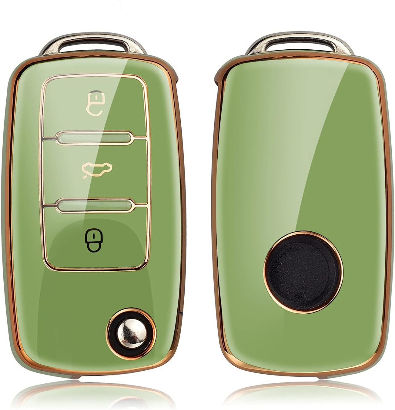 Cacacar for VW Key Fob Cover, Premium Soft TPU Full Protection Key Fob Case for VW Jetta Golf Polo MK6 Passat Tiguan Beetle