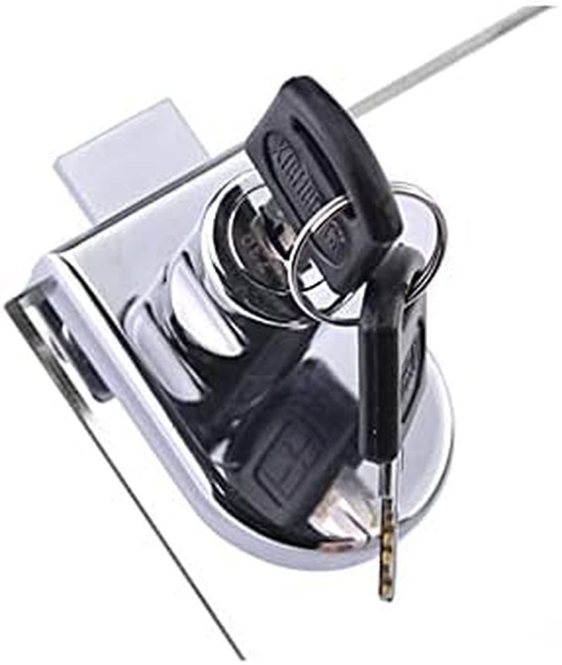 Glass Door Lock, Cabinet Cupboard Lock Double Door Security Lock with Keys for Home Hotel Bathroom Showcase (One for All Keys)