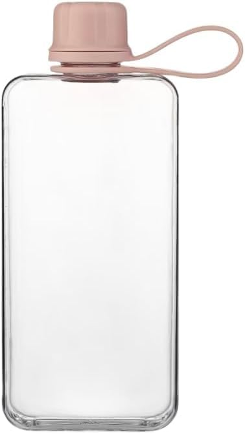 Slim Square Water Bottle, Transparent Tritan Flask, 400Ml, White image number 3