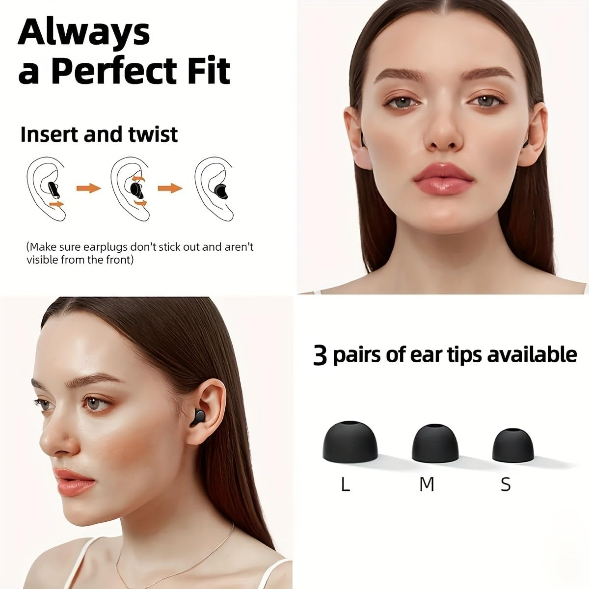 Guanteam Ultra-Soft Ear Plugs for Sleeping: 50Db Noise Cancelling with Dualcore&trade; Filter | Eco Silicone & Anti-Slip Design | 3 Sizes (S/M/L) | Washable & Reusable Hearing Protection for Sleeping, Concerts & Travel | Includes Portable Case（Black） image number 1