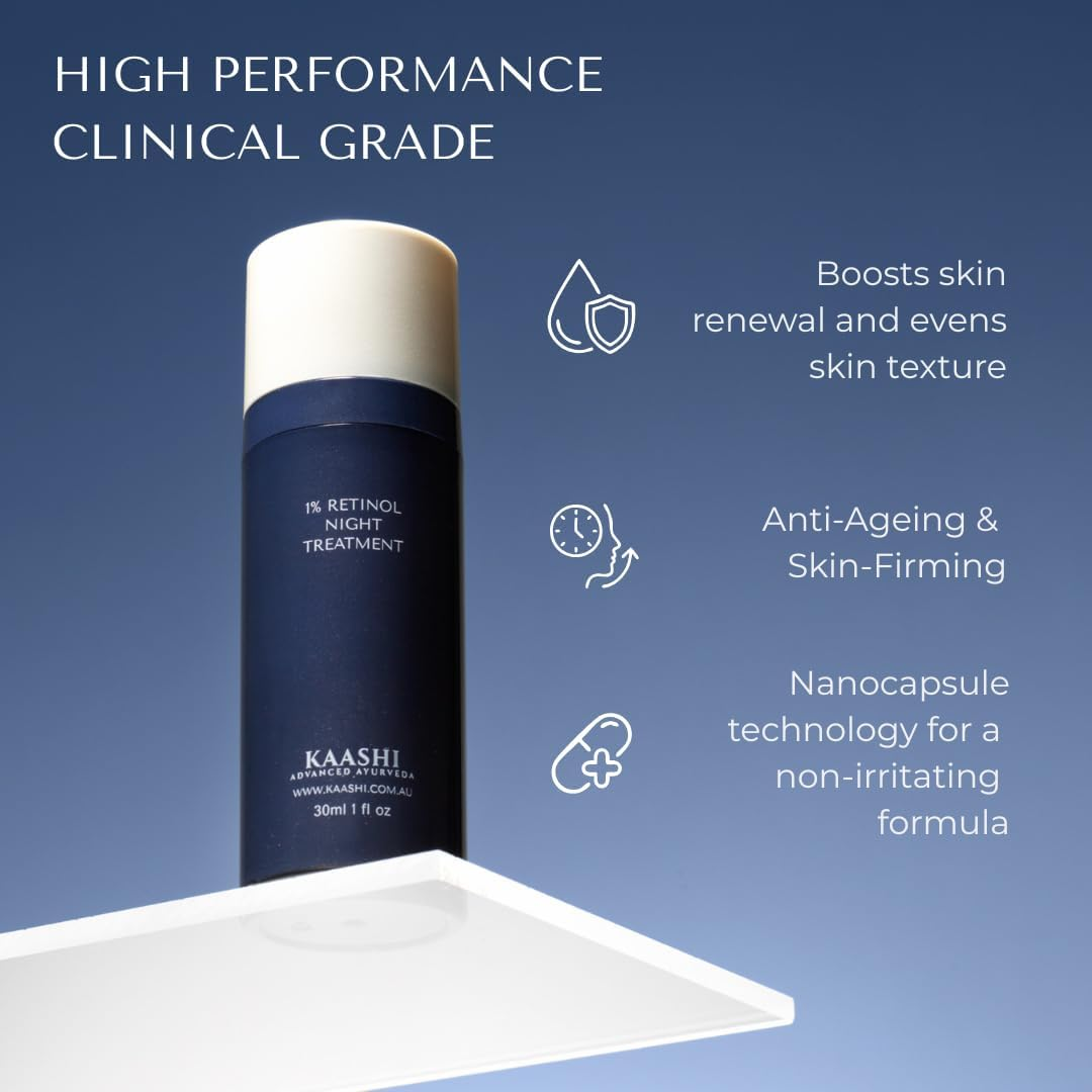 KAASHI 1% Retinol Night Treatment, Anti-Ageing Cream with Ceramides, Peptides & Botanical Extracts for Fine Lines, Uneven Texture & Dark Spots, for All Skin Types image number 6