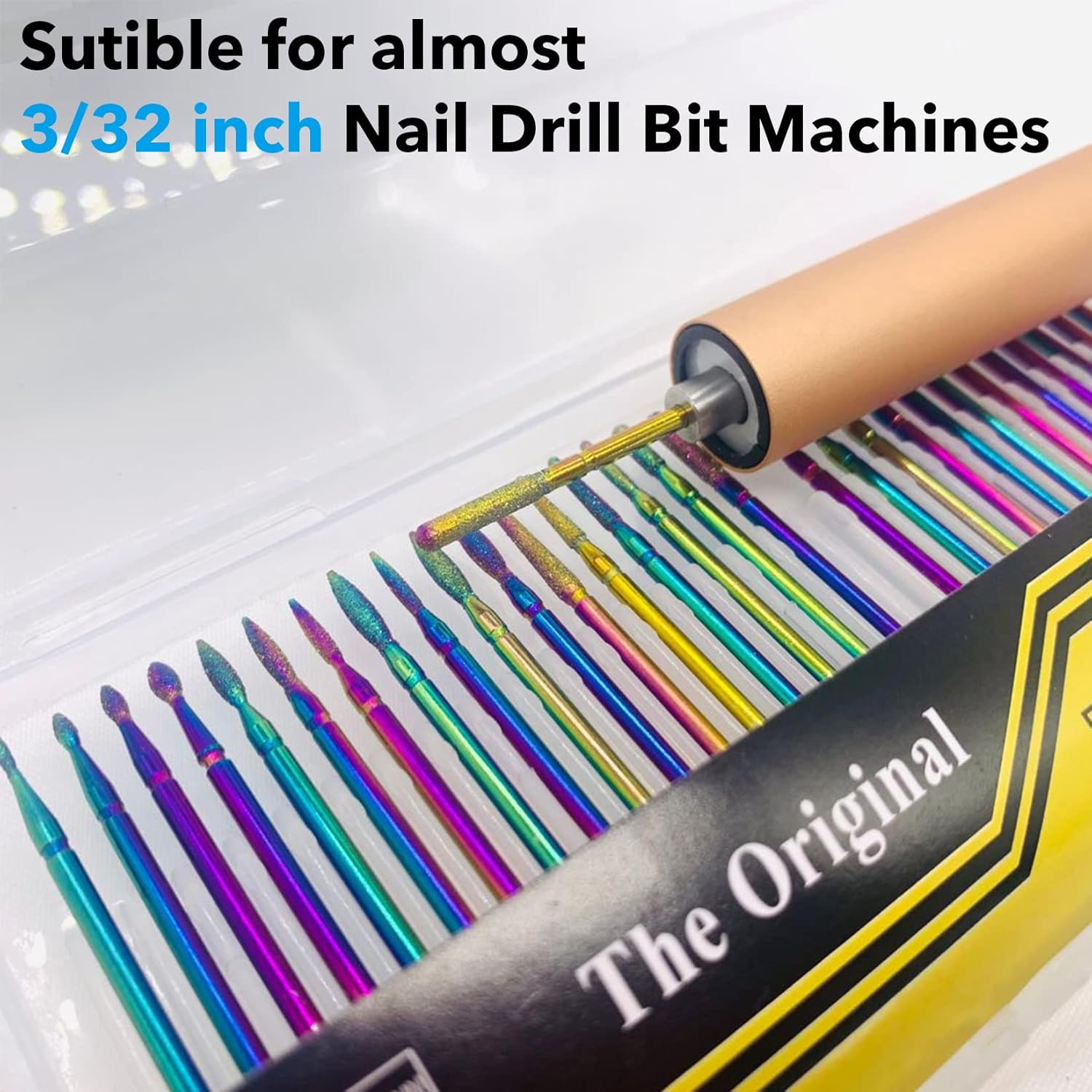 Homeet Pack of 30 Nail Cutter Bits Colourful Diamond Professional Nail Cutter Attachments Removal Gel Acrylic Cuticle Tungsten Carbide Nail Drill for Manicure Pedicure image number 1