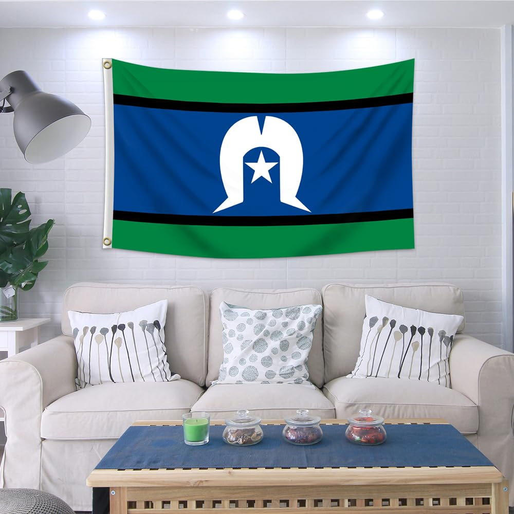 Naerza Torres Strait Islander Flag/Banner 3X5Ft Heavier Duty 100% Polyester 150D image number 4