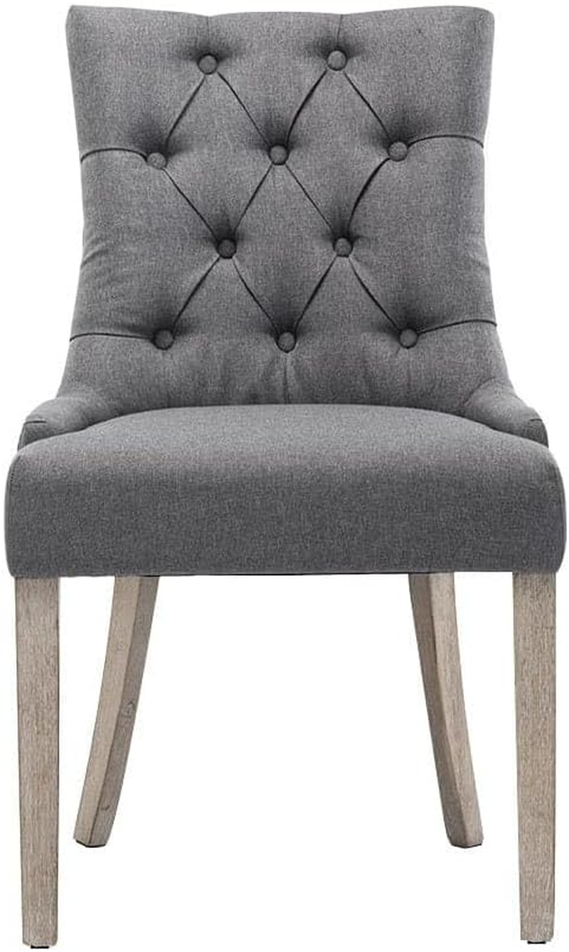 Artiss Dining Chairs Set of 2 Grey Fabric Esright Chair Nursing Seats Reading Seating Home Living Room Bedroom Kitchen Cafe Office Furniture, Cayes French Provincial Design, in 49Cm Seat Height - Velvet Grey image number 7