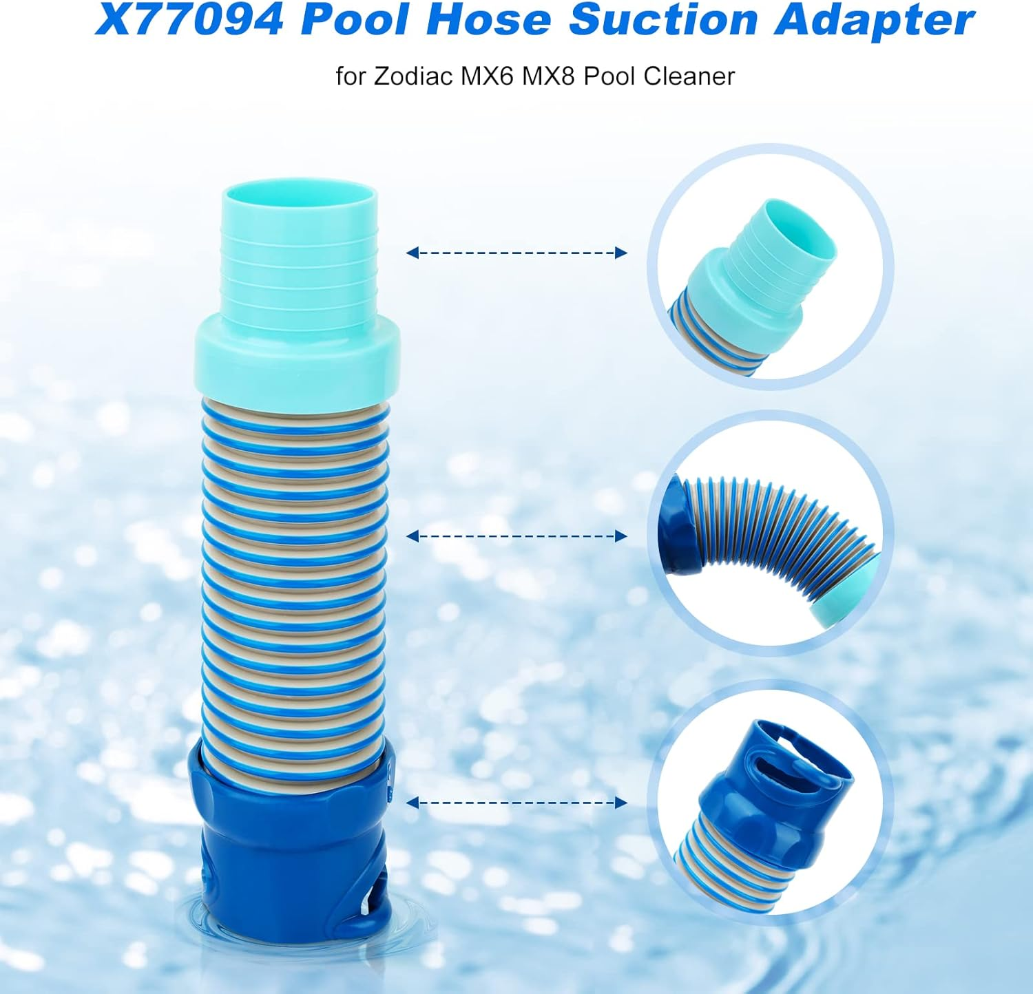 FELHOOD X77094 Pool Vacuum Hose Adapter Wimming for Zodiac Baracuda MX8 Cleaner Leaf Catcher Pool Cleaner Suction Fitting Adapter image number 3
