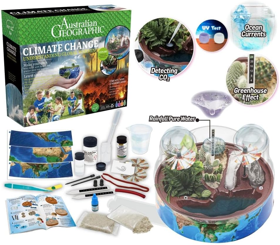 Australian Geographic Climate Change Educational Kit | Hands-On Science Experiments | Learn Global Weather & Human Impact | STEM Learning Toy for Kids | Ages 8+ image number 1
