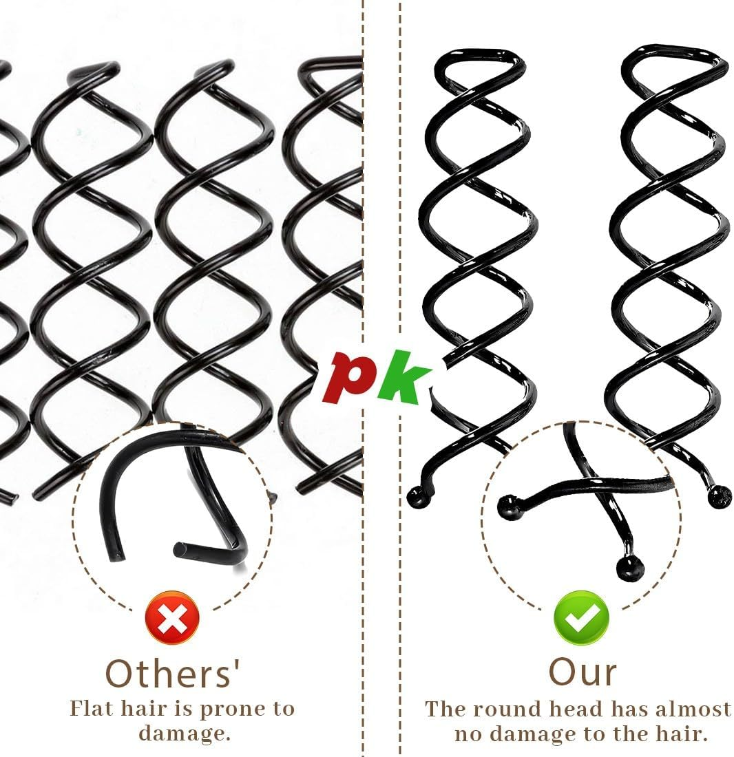 JYNXOR 20 Pieces Spiral Hair Clips Spiral Hair Pins Hair Clip Hair Accessories Updo Accessories Rotating DIY Hair Clips for Hair Styling Suitable for Various Hairstyles image number 4