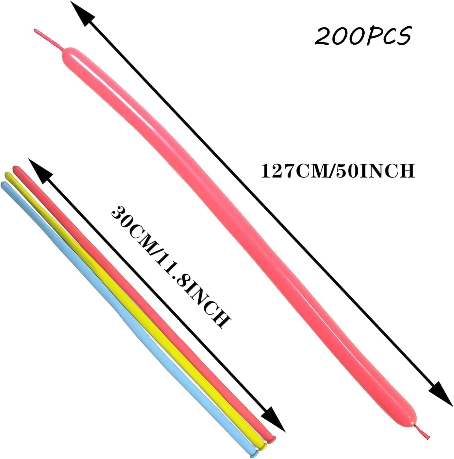 Lumjoy 200Pcs 260Q Long Balloons Pastel Assorted Mixed Color Thickening Skinny Latex Twisting Animals Modeling Magic Balloons for Weddings Birthdays Clowns Christmas Party Garland Decorations - Metallic image number 7