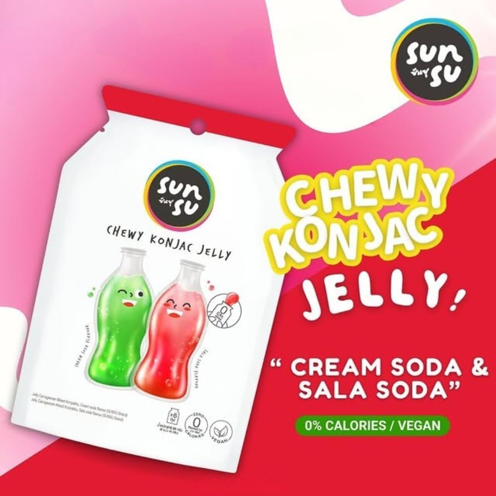 Sunsu Chewy Jelly Cream Soda & Sala Soda Flavour 96G image number 1