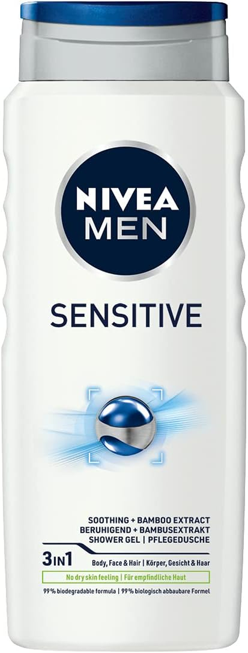 NIVEA Men Sensitive Shower Gel (500 Ml), Refreshing and Nourishing Shower Gel with Bamboo Milk, Moisturising Shower for Sensitive Men'S image number 4