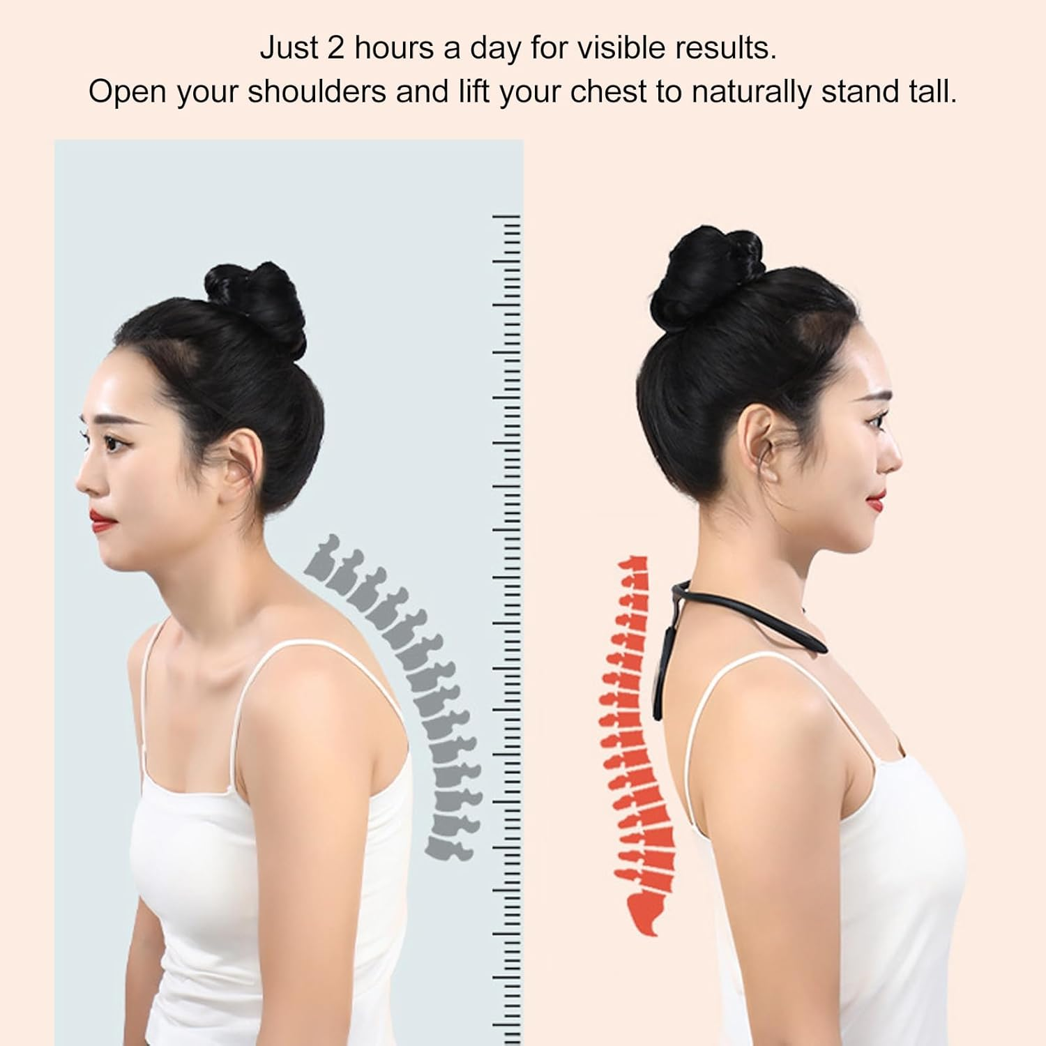 Neck Stretcher Posture Corrector - Auto Sensing Silicone Hunchback Neck Traction Device, Vibration Pose Reminder for Preventing Chronic Fatigue (Style 2) image number 6