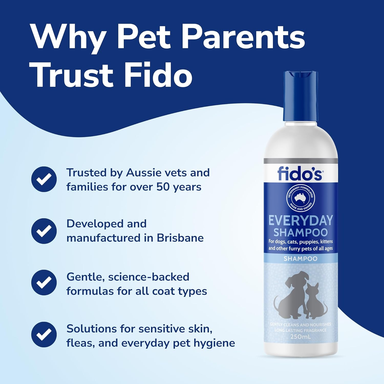 Fido&rsquo;S Oatmeal Shampoo 250Ml, Gentle and Soothing Formula with Oatmeal Extract, Ideal for Sensitive and Dry Skin, Cleanses and Nourishes Coats of Dogs, Cats, Puppies and Kittens
