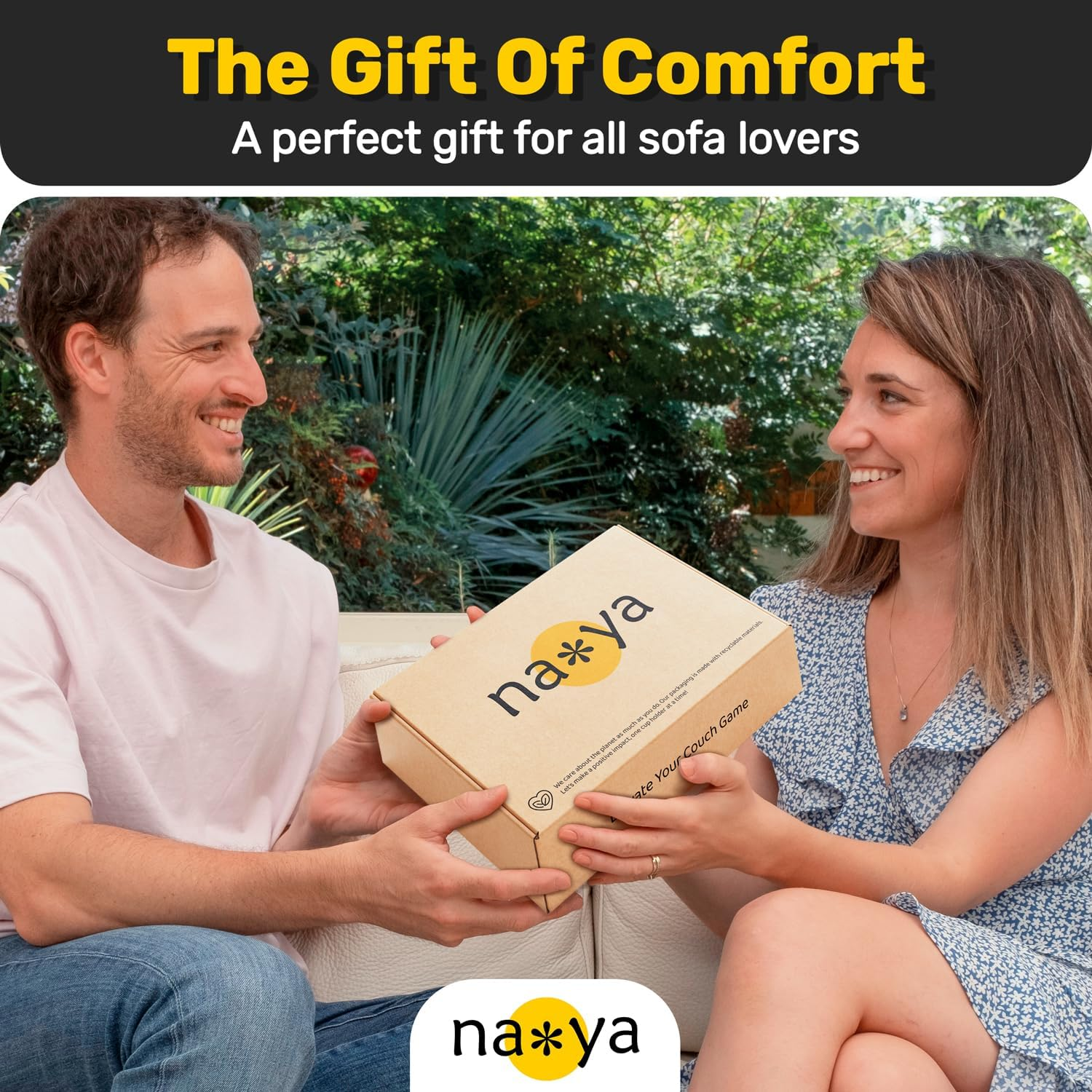 Na*Ya Bamboo Couch Cup Holder - Tray & for Drink Snack, Versatile Sofa Armrest with Portable Arm Table or Loveseat