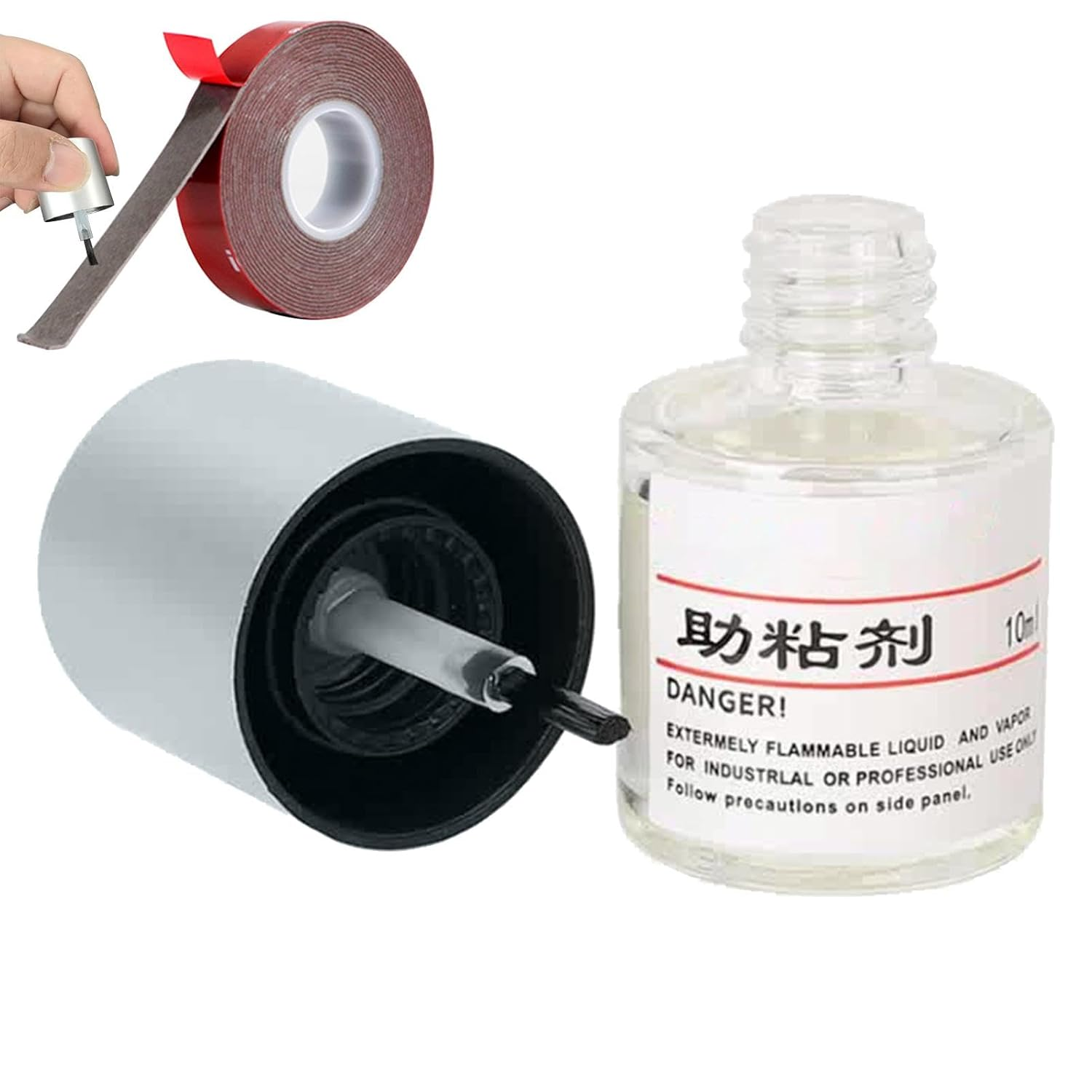 Adhesive Promoter | Car Adhesion Promoter with Brush Heads - 10 Ml Lasting Adhesion Promoter Adhesive Tape Repair Instant Automotive Tape Primer with Brush Heads for Car image number 6