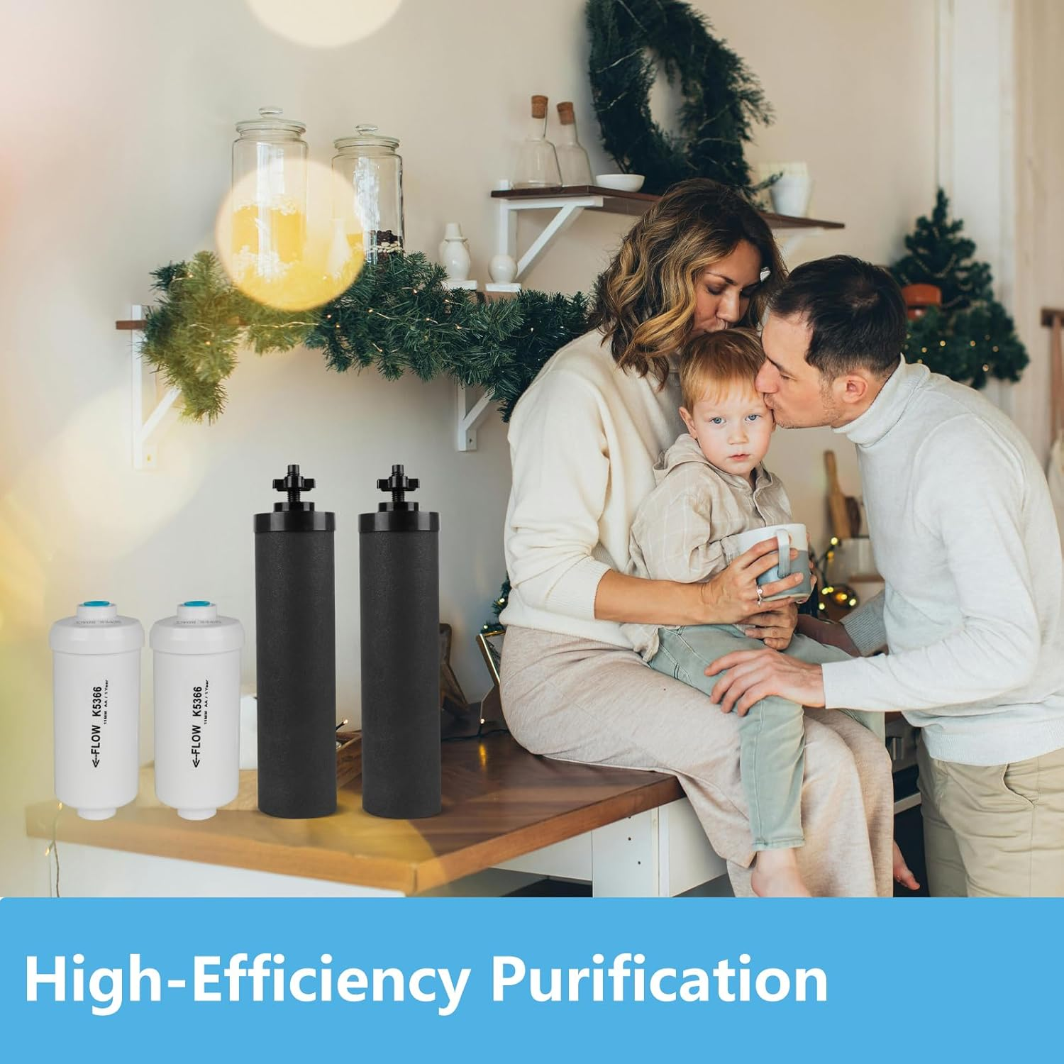 SUPER.BDACC Gravity Water Filter Replacement,For Berkey&reg; Black Carbon (BB9-2&reg;) Purification Elements and Fluoride Filters K5366 (PF-2&reg;) Combo Pack,Compatible with Berkey&reg; Filtration System,Pack of 4