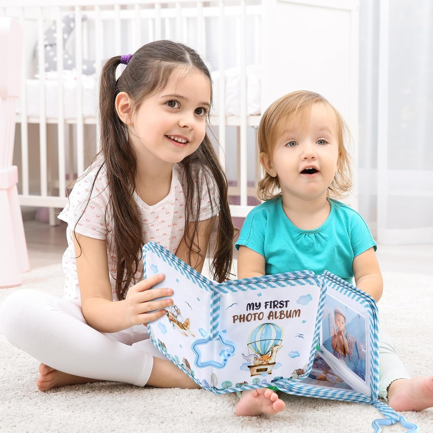 ZOIIWA Baby'S My First Family Album Soft Photo Cloth Book Adventure Land My First Book of Photos Baby Memory Album Gift Holds 4X6 Pictures for Babies Newborn Toddler & Kids Girls Baby Shower image number 3