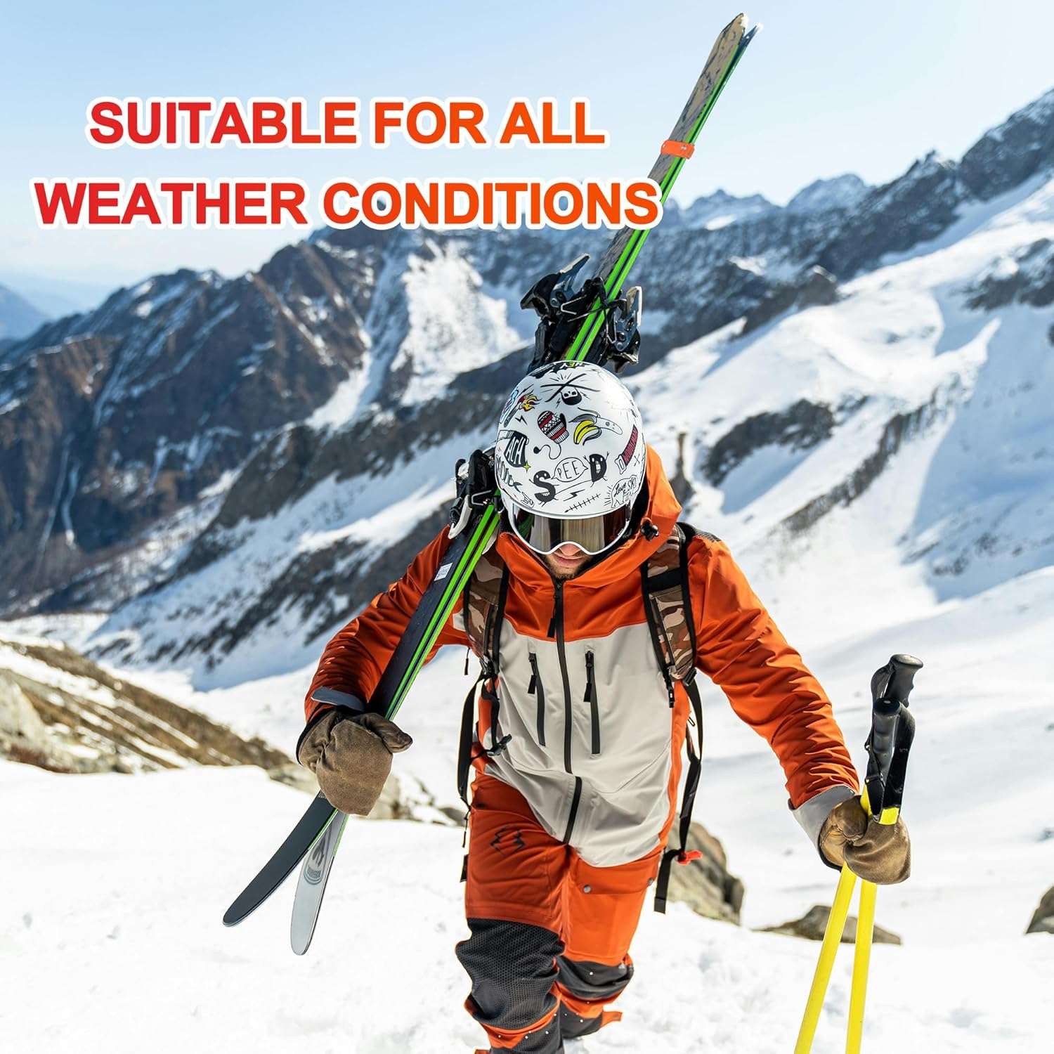 4Pcs Adjustable Utility Straps with Buckles, YITOBA 20 Inch Silicone Tie Downs, Mini Industrial Straps with Holes for Securing Skis, Field Repair, Garden Hoses, Tools (Orange)