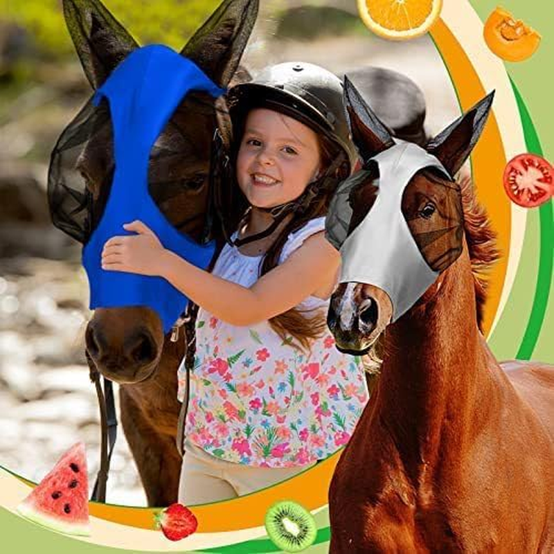 Fly Mask with Ears - Eye and Ear Protection Fly Masks for Small, Medium, and Large Horses (Grey, One Size) image number 4