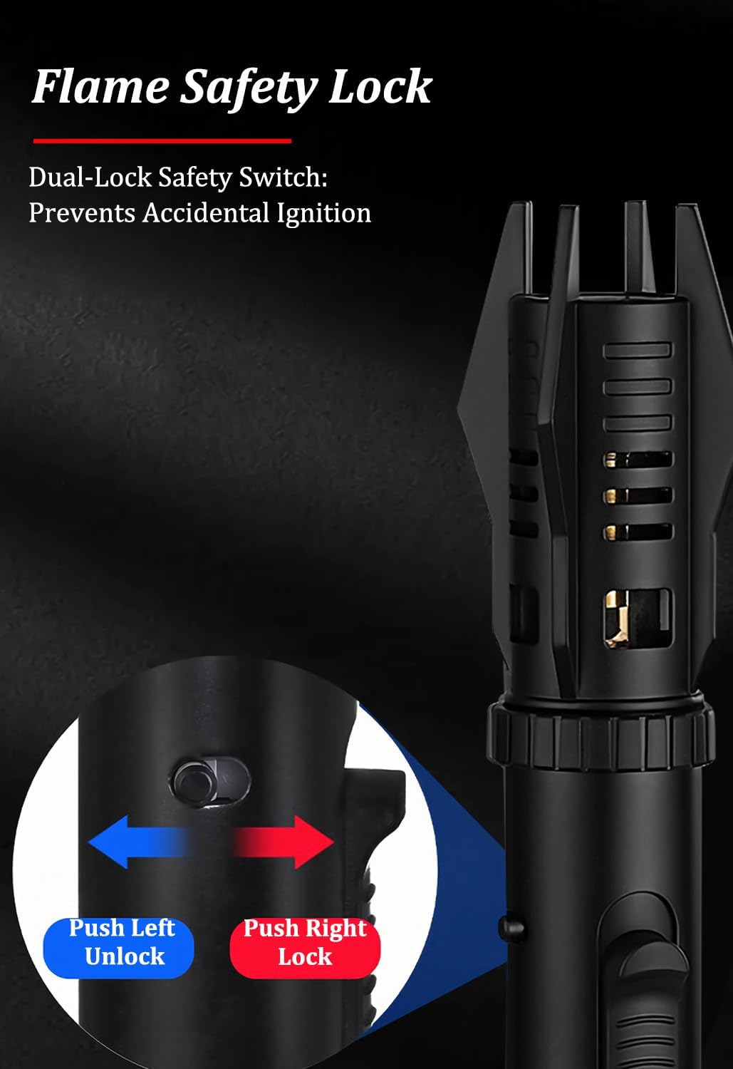 Torch Lighter - Windproof Jet Flame Lighter, Durable Zinc Alloy Body, Refillable, with Color-Changing Flame and Safety Lock.(Gas Not Include)