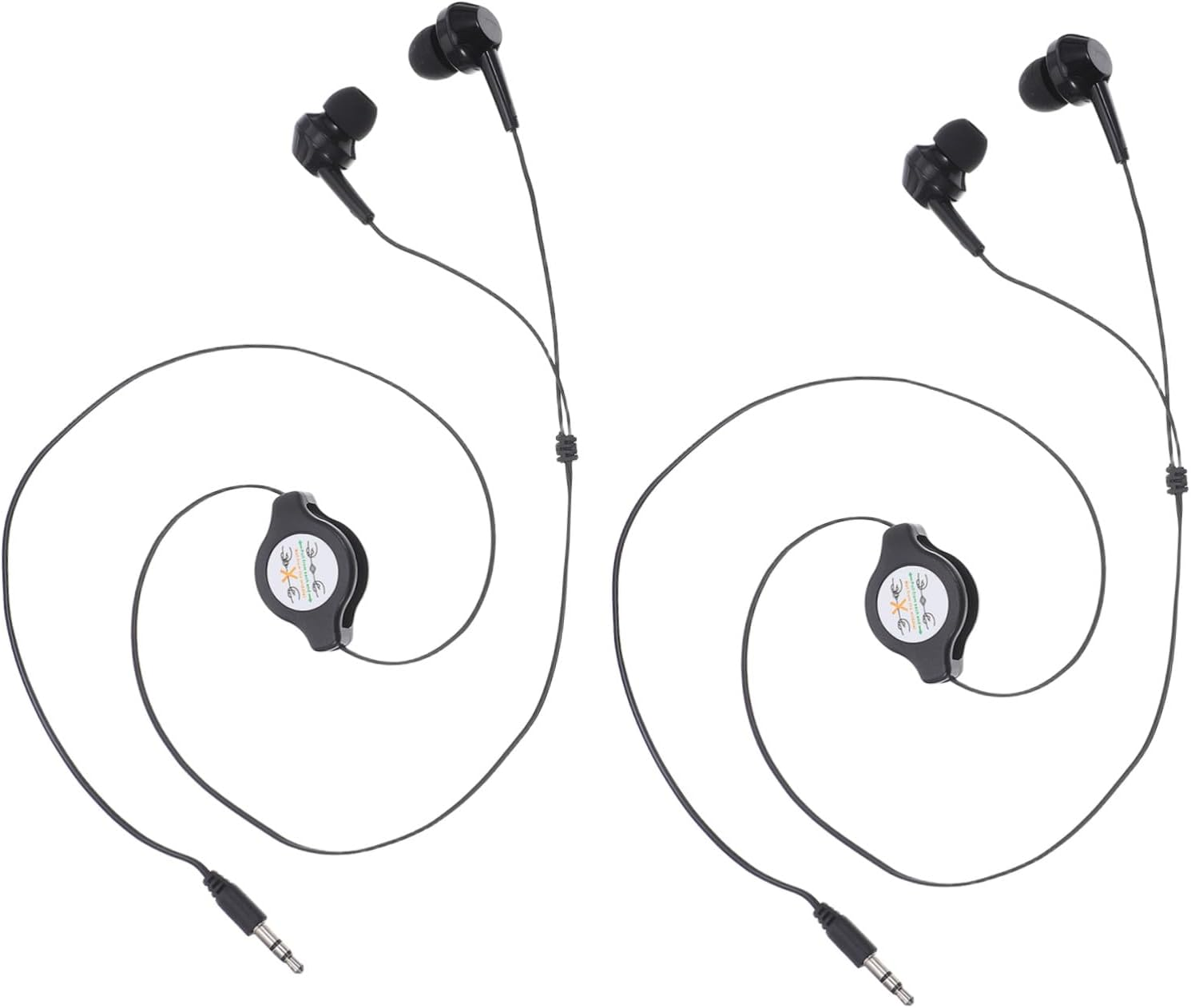 Gadpiparty 2Pcs Double-Pull Retractable Wired Earphones In-Ear Earbuds Dc5V Portable for Sports and Running Activities Included image number 3