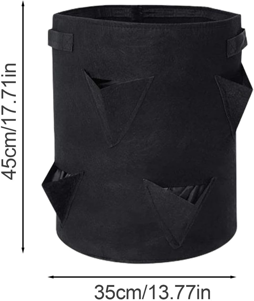 Strawberry Bags for Growing - Foldable Strawberry Growing Kit Non-Woven Fabric Strawberry Pot,Thickened Garden Grow Bags Strawberry Plant Bag for Fruits Vegetables image number 4