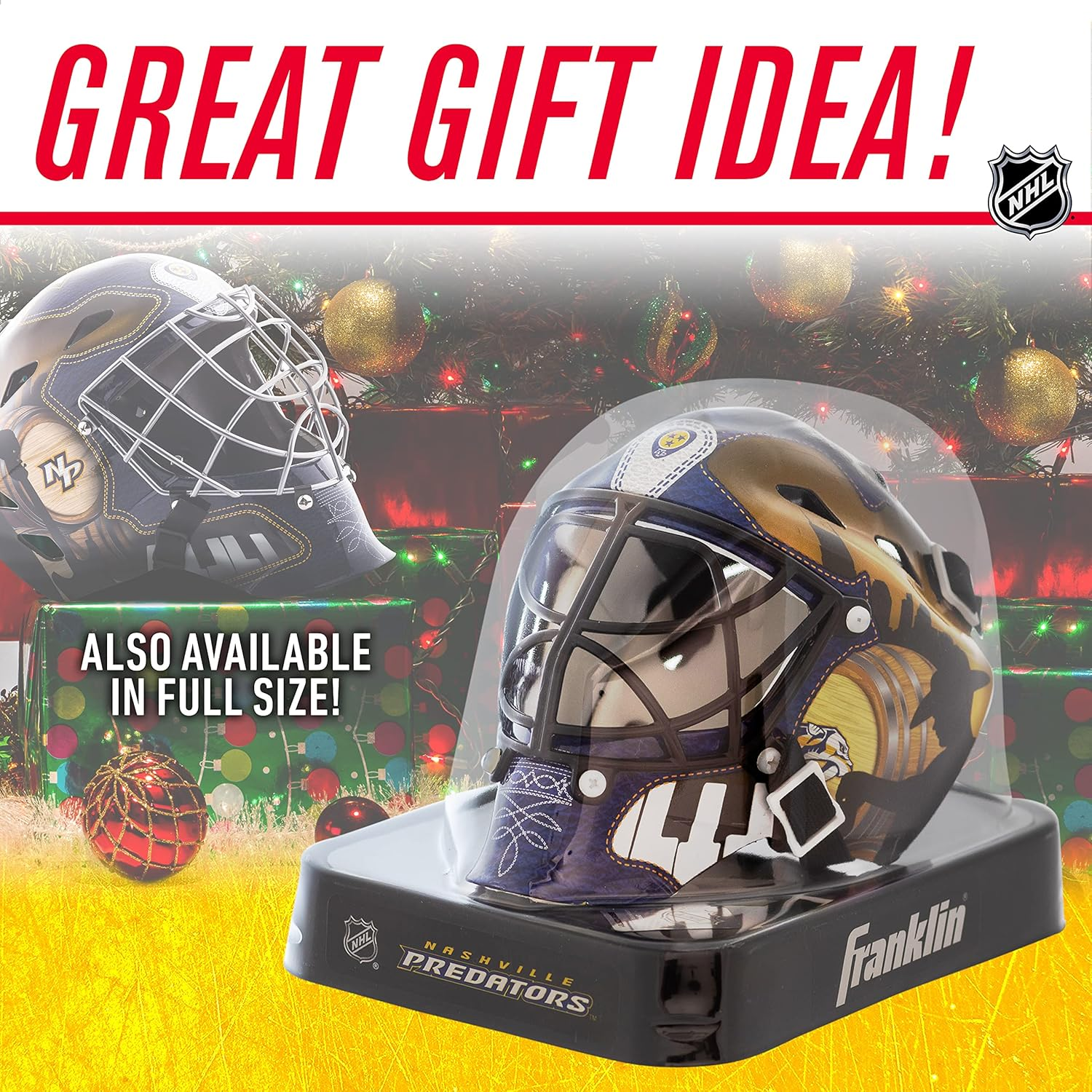 NHL Franklin Sports League Logo Nashville Predators Mini Goalie Mask