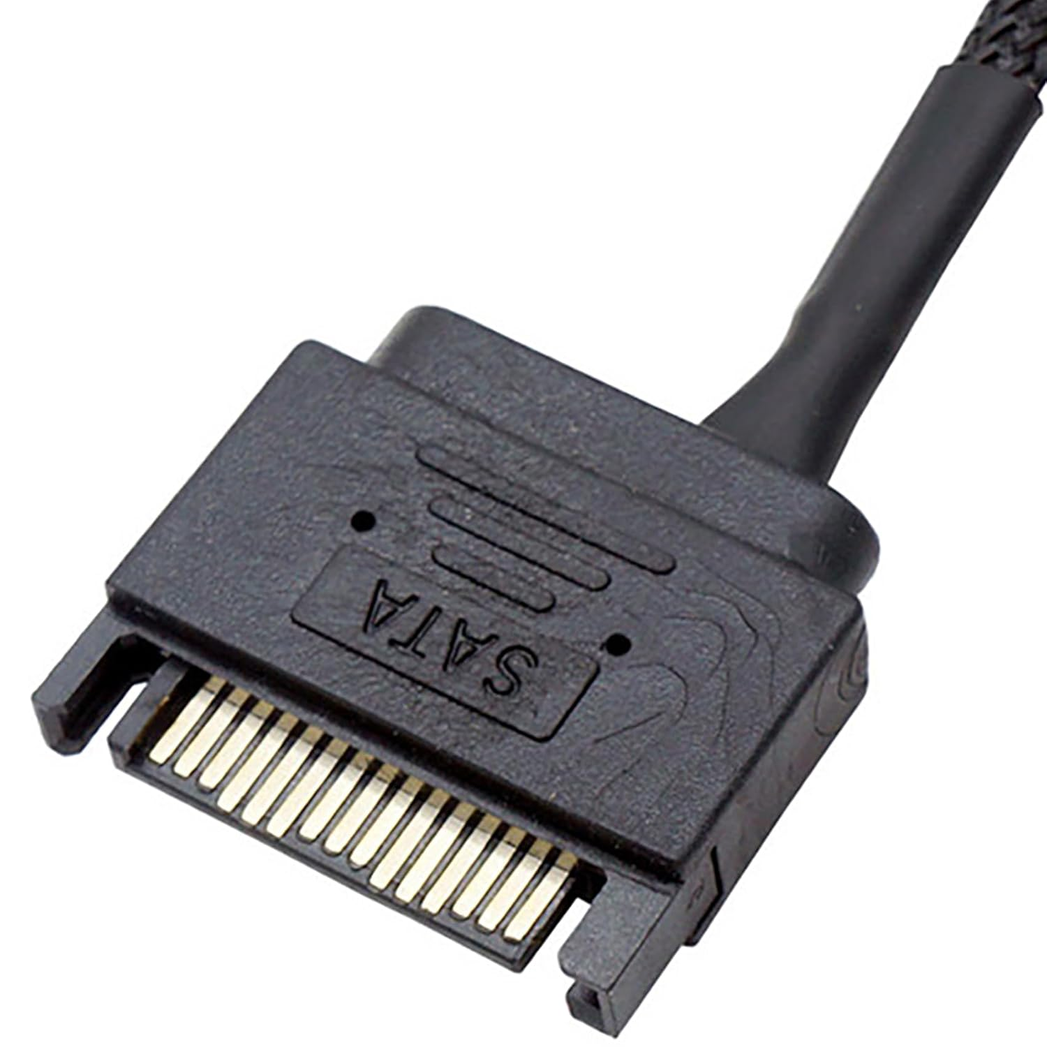 Tunghey 2Pack SATA to 2-Way Fan Splitter Adapter Cable - Sleeved Braided Y Splitter for Computer Case PC 3/4 Pin Extension Power Cable - SATA to Fan Converter 27Cm (1To2) - 1To3 image number 4