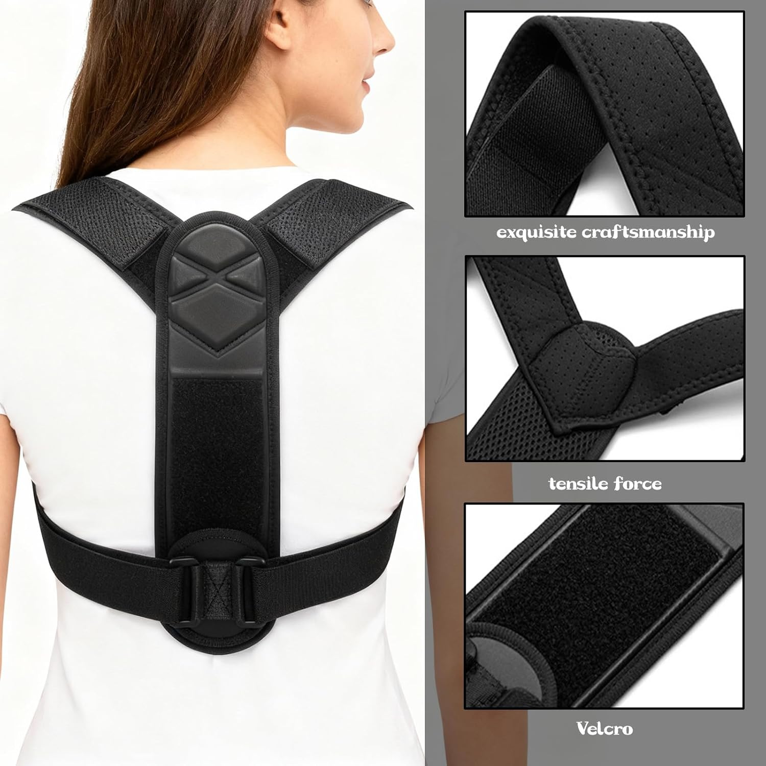 Posture Corrector for Men & Women, Upper Body Support, Back Support, Can Relieve Neck and Shoulder Pain Caused by Poor Posture and Hunchback - Comfortable Back Posture Corrector
