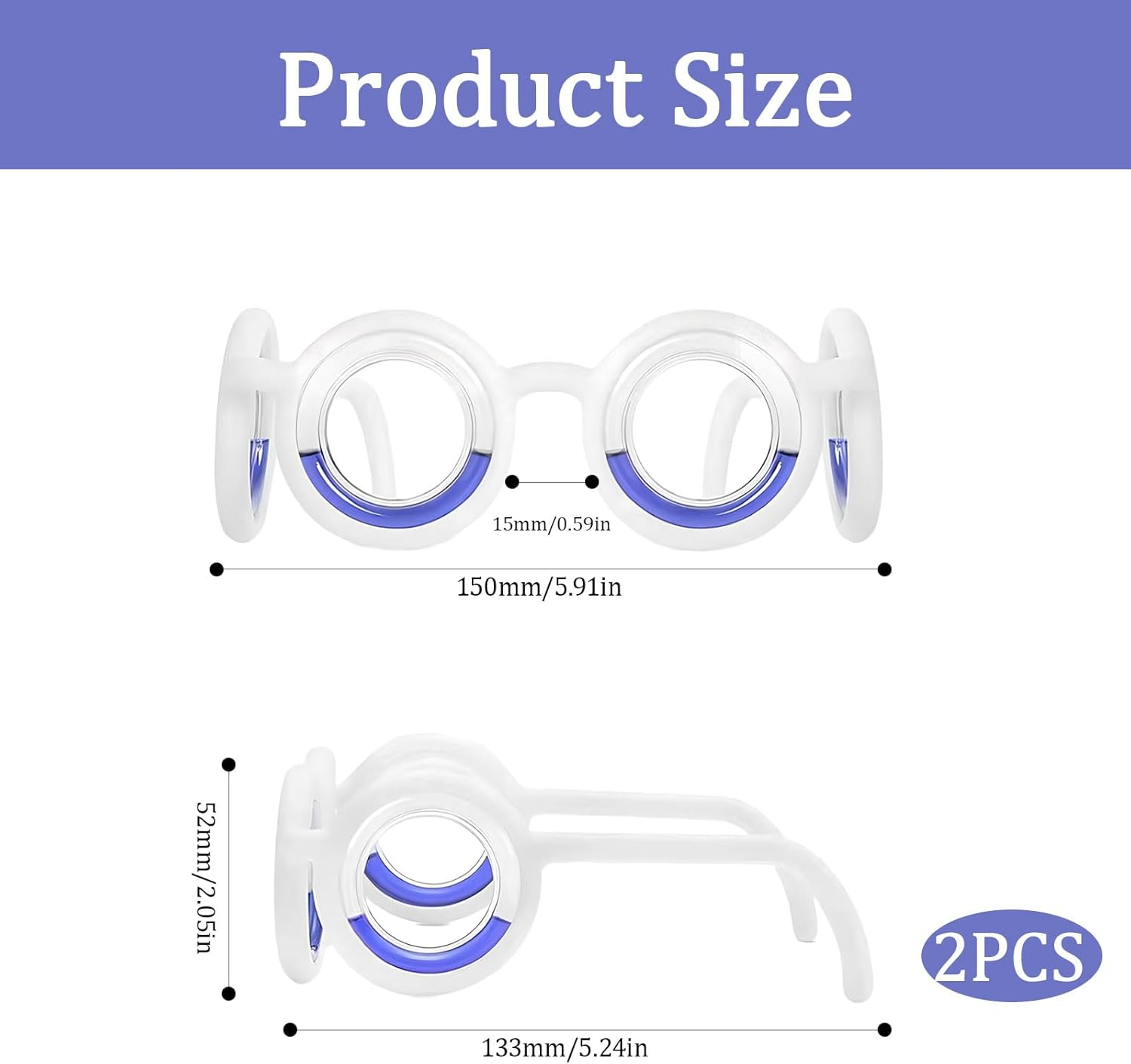 2 Pcs Motion Sickness Glasses,Car Sickness Glasses,Motion Sick Glasses for Adults and Children,Applicable to Motion Sickness, Seasickness, Travel, Games Nausea image number 5