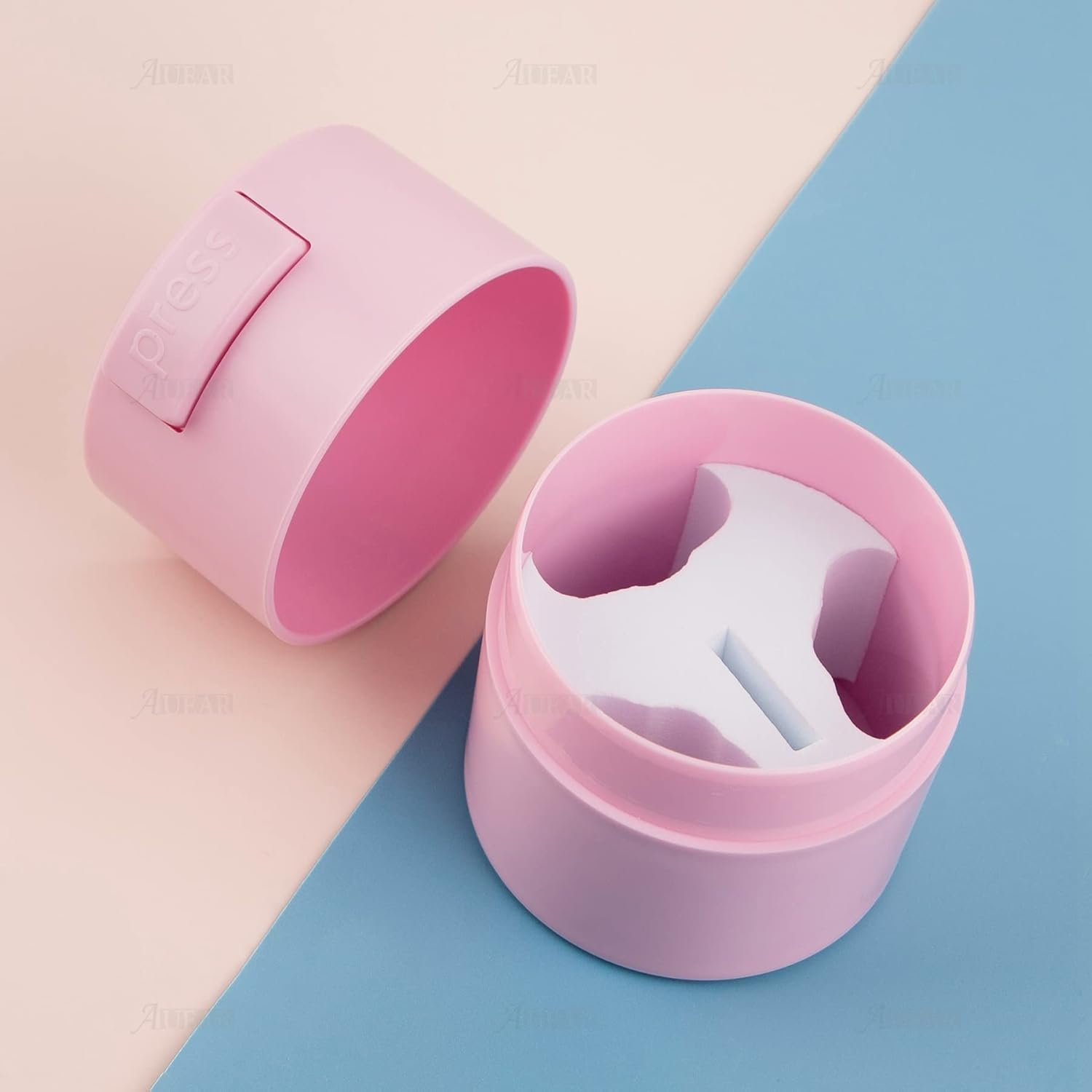 AUEAR, Eyelash Glue Storage Tank Lash Extension Organizers Activated Carbon Sealed Storage Jar Leak Proof Container Cylinder (Pink) image number 1