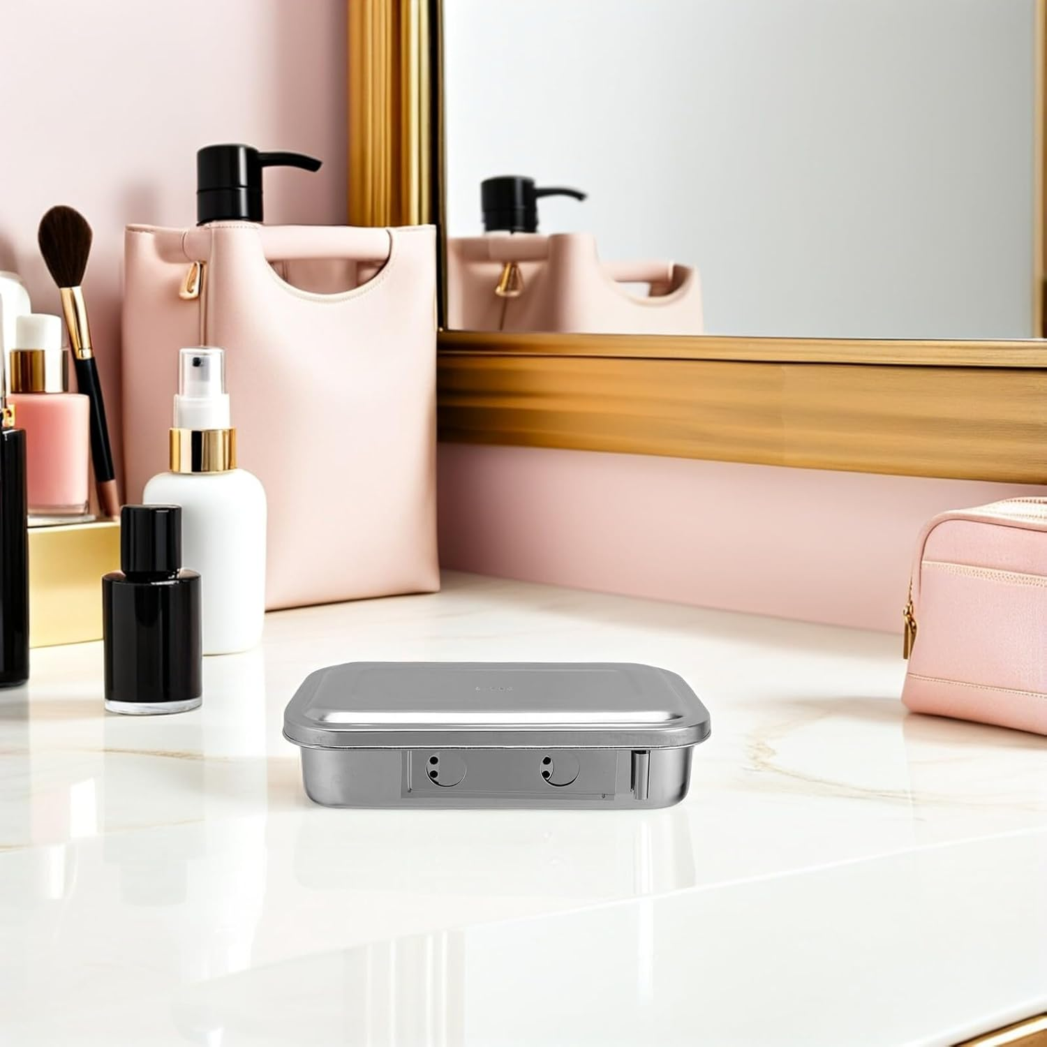 TEHAUX Nail Tool Sterilizer Box Stainless Steel Disinfection Tray for Nail Care Tool Sterilizer Lid Thick Disinfection Container Beauty Salon Equipment Soaking Case for Manicure Accessori image number 3