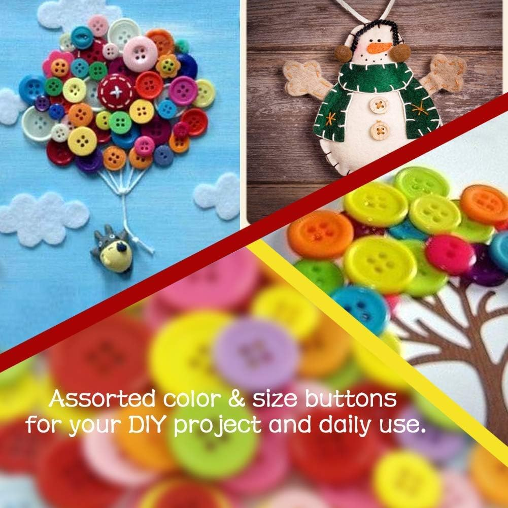 500-700 PCS Assorted Mixed Colour Resin Buttons 2 and 4 Holes round Craft for Sewing DIY Crafts Manual Button Painting,Diy Handmade Ornament image number 1