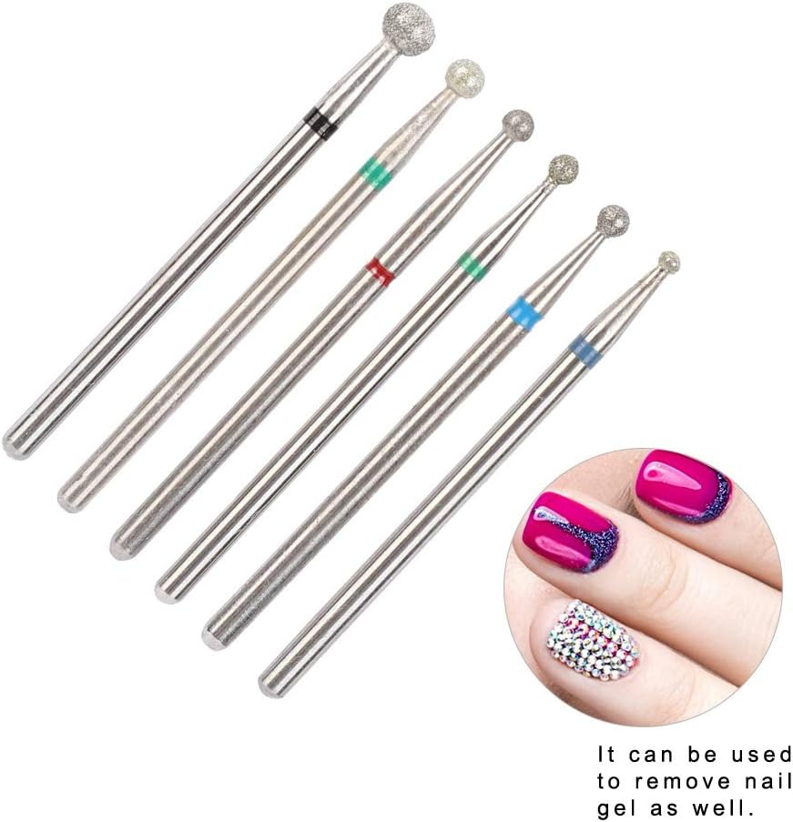 Nail Drill Bit Set, 6Pcs Stainless Steel Nail Drill Heads Manicure Accessories Nail Art File Bits Tools(#3) image number 5