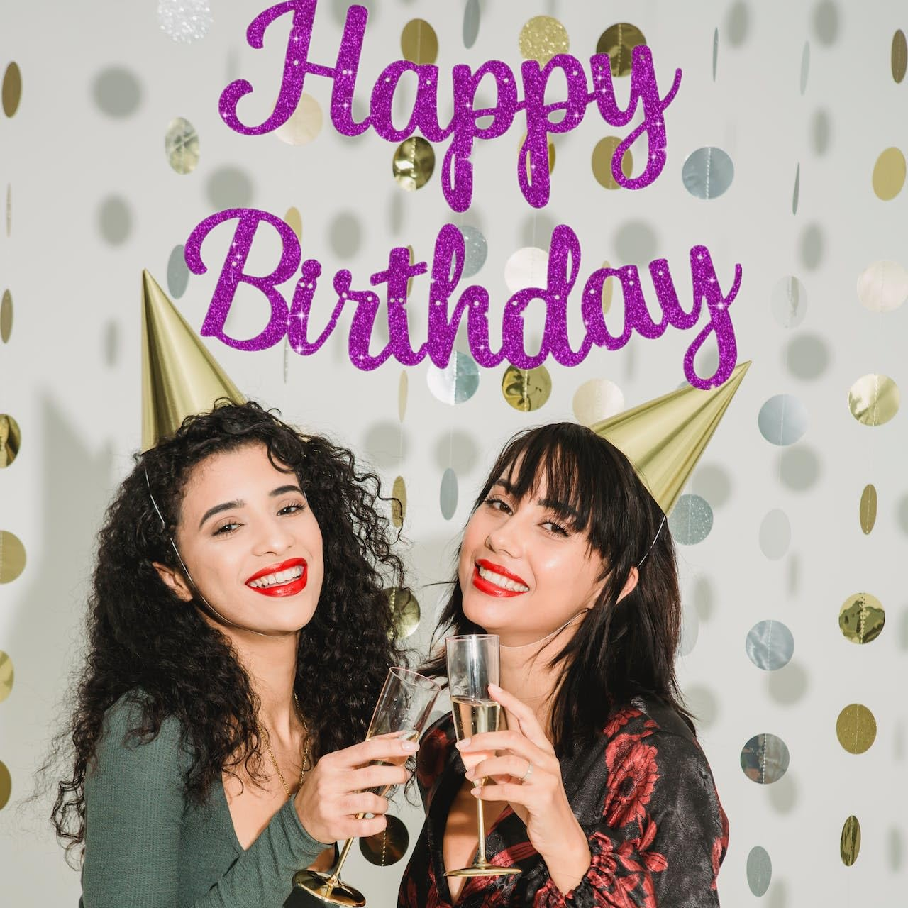 Cursive Glitter Happy Birthday Banner, 10 Feet Birthday Party Decorations HBD Sign Decor (Hot Pink) - Royal Blue image number 5