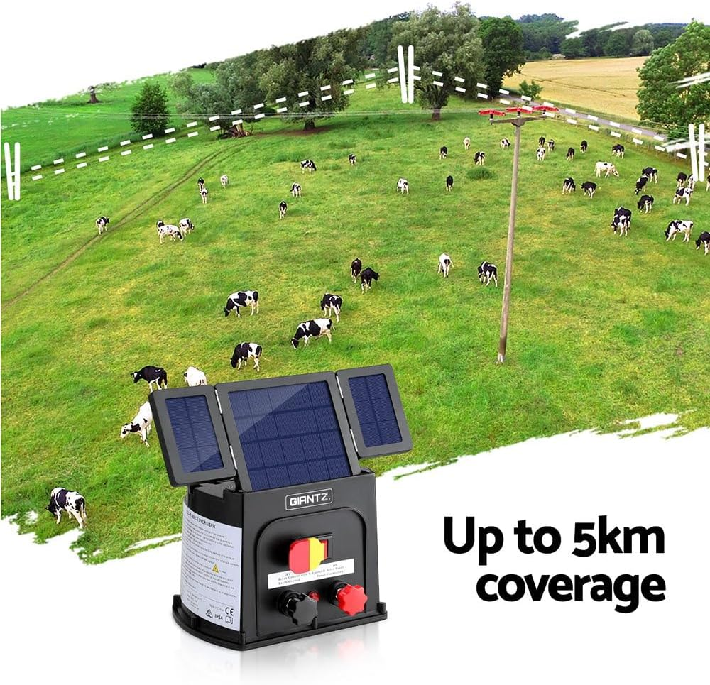 Giantz 5Km Electric Fence Energiser PET Solar Energizer Farm Animal 0.15J image number 4