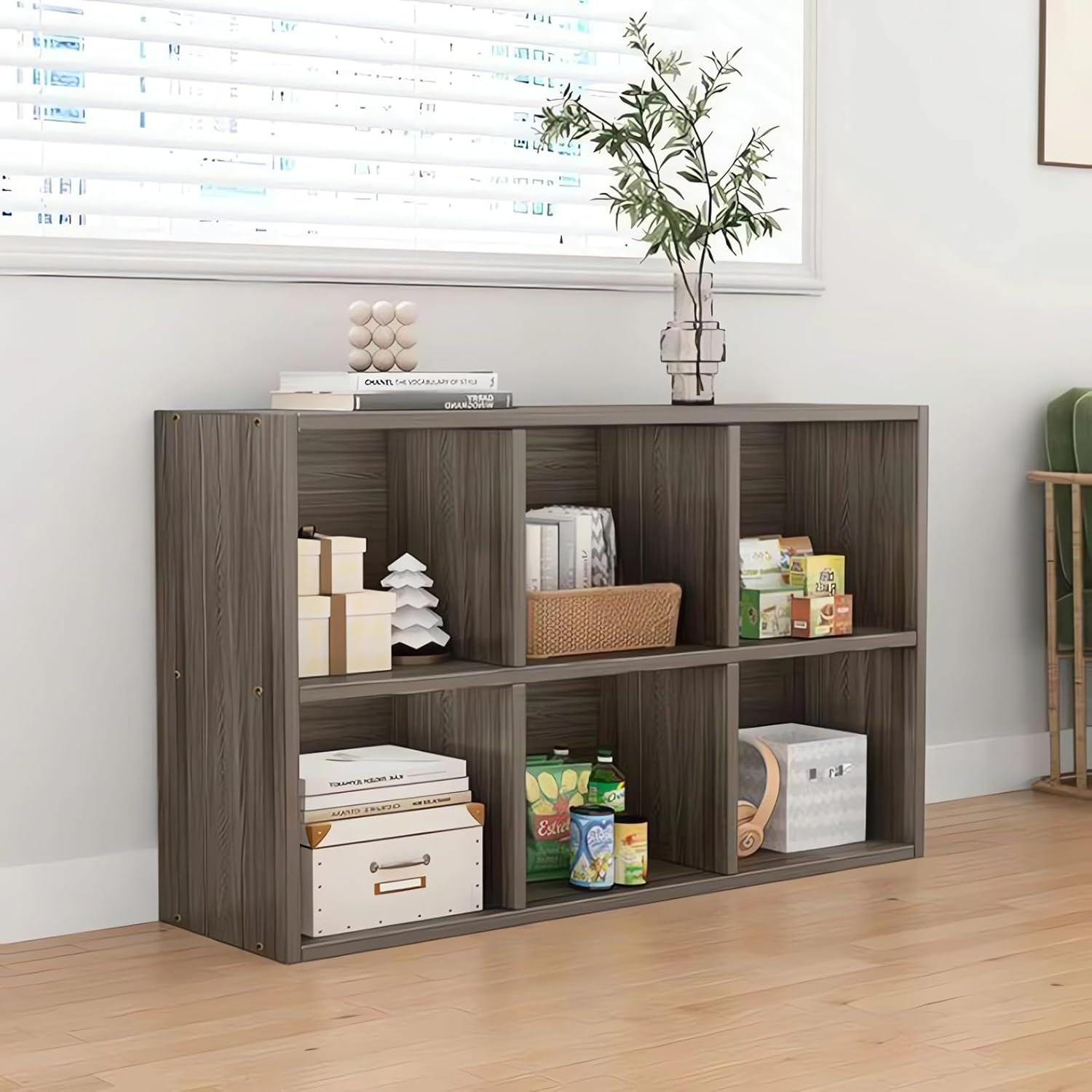 Bookcase, Home Office Storage Book Shelf, Bedroom Organizer Rack, Living Room Bookshelf A63 (C 3 Tier Gray) image number 3