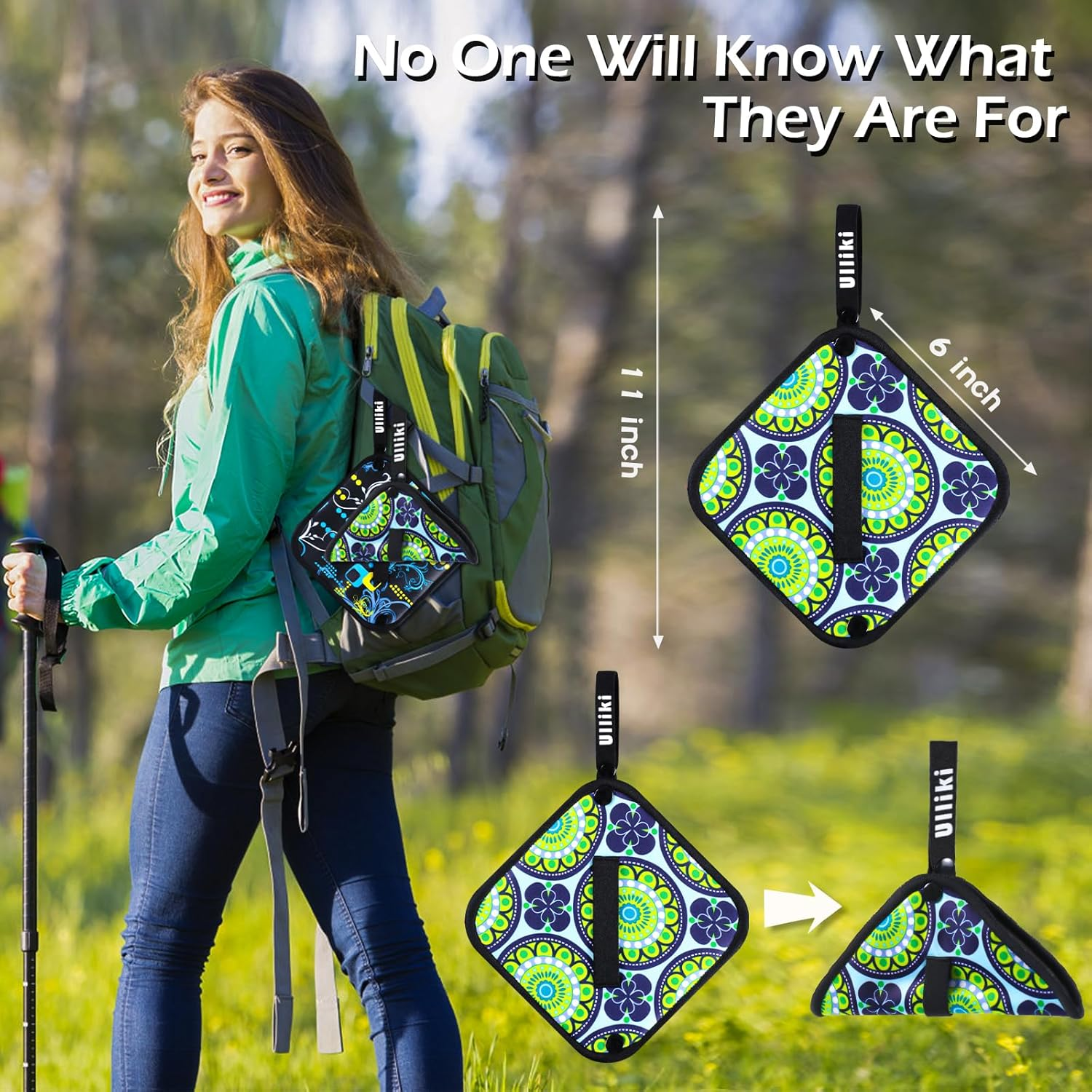 Pee Cloth for Women Hiking, Washable Reusable Camping Toilet Paper, Pee Rag after Using Outdoor Female Urination Device, Hygienic Female Urinal Solution for Women Travel - Pink 1 Pc image number 4