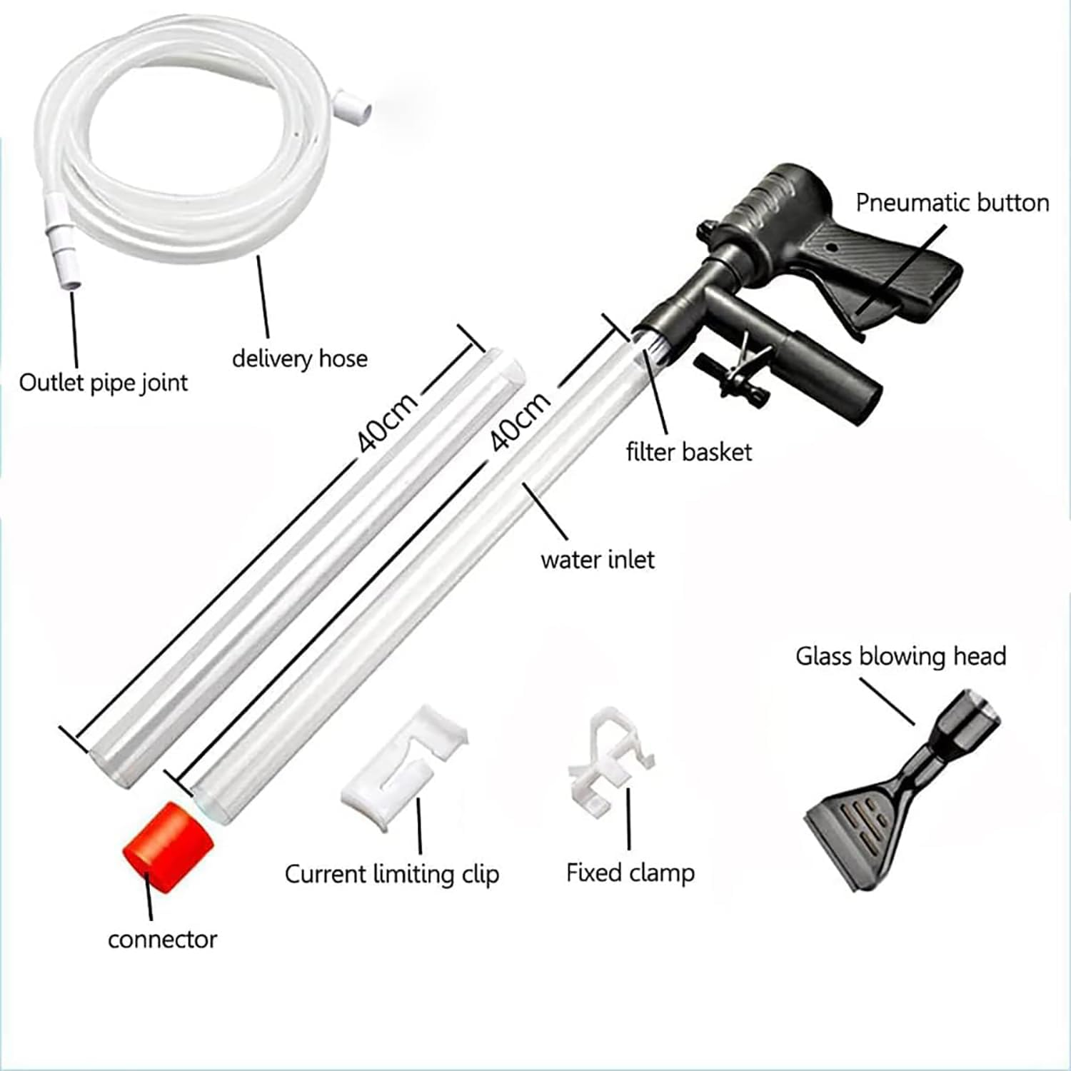 Fish Tank Gravel Cleaner, 2024 Newly Upgraded Aquarium Gravel Cleaner Vacuum Fish Tank Vacuum Cleaner Tools for Aquarium Water Changer for Fish Tank Cleaning Gravel and Sand image number 1