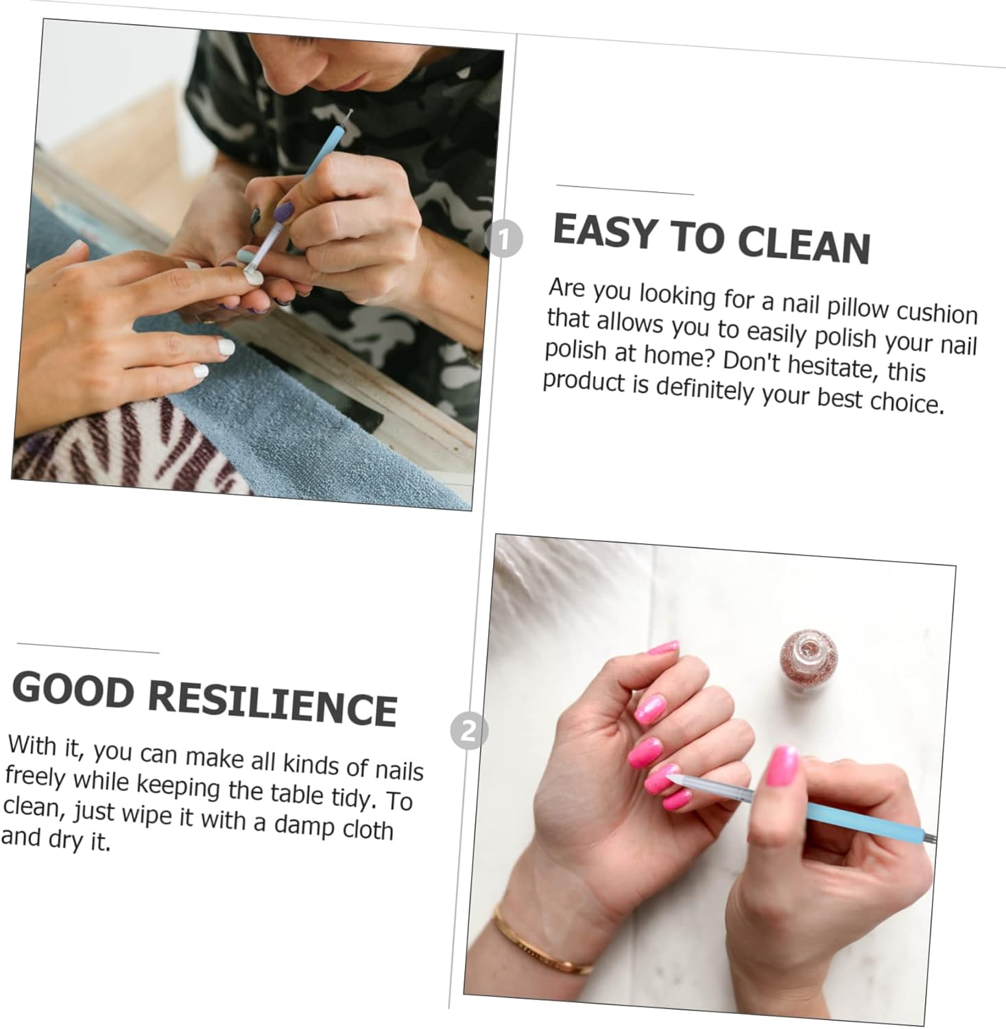 Manicure Nail Art Hand Cushion Wrist Pillow Semi-Circle Cushion Purple Portable Nail Art Hand Support for Salon Use image number 1