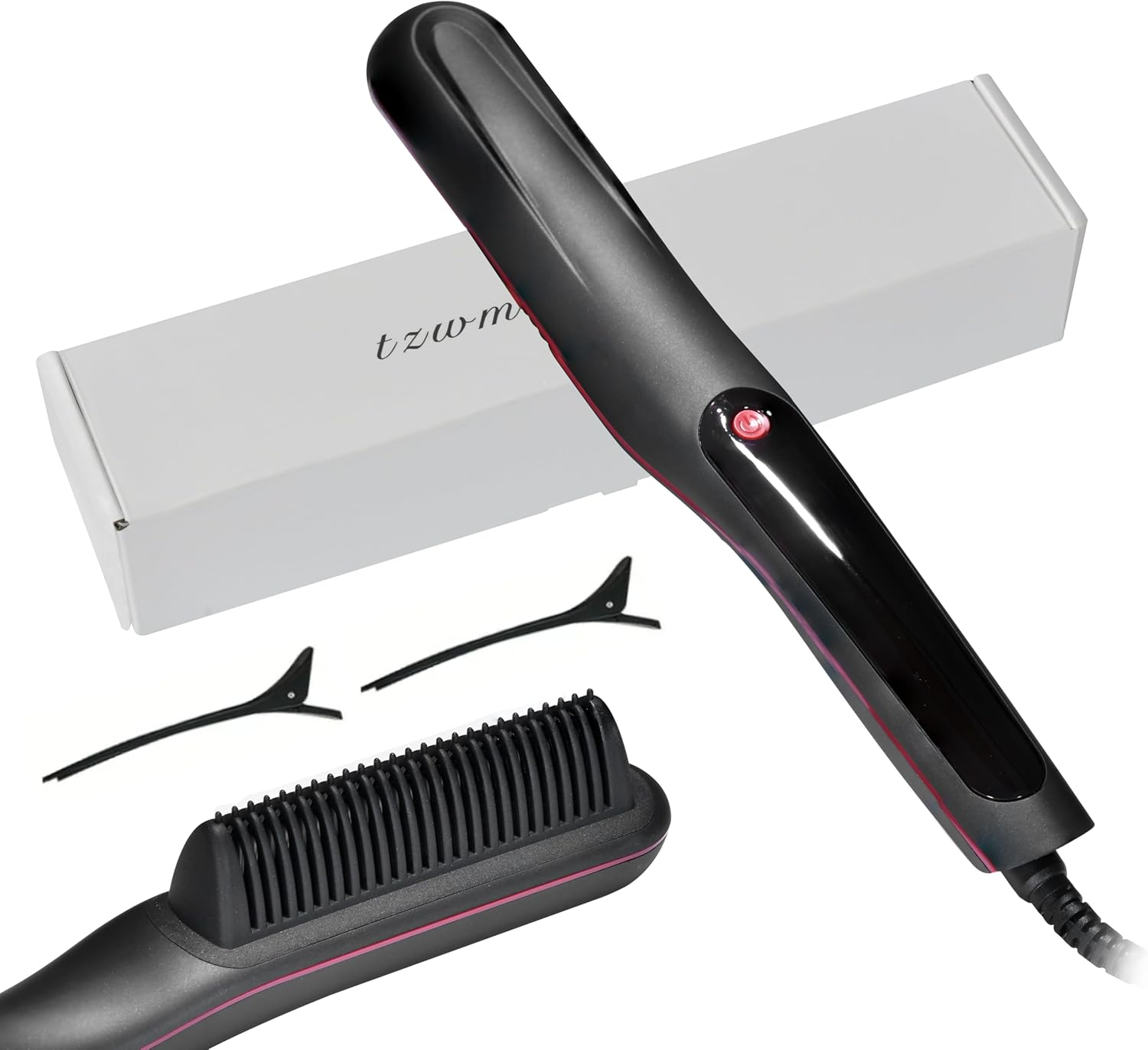 Negative Ion Hair Straightener 1 Minute Heating to 180&deg;C 180&deg;C/200&deg;C/230&deg;C3 Constant Temperature Mode Anti-Burn Design (Pink)