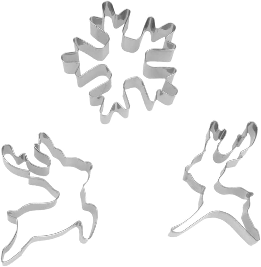 Amosfun 6Pcs Christmas Theme Stainless Steel Biscuits Mold Snowflake Elk Cake Molds for Cookies Cutter DIY Baking Christmas Craft Supplies image number 2