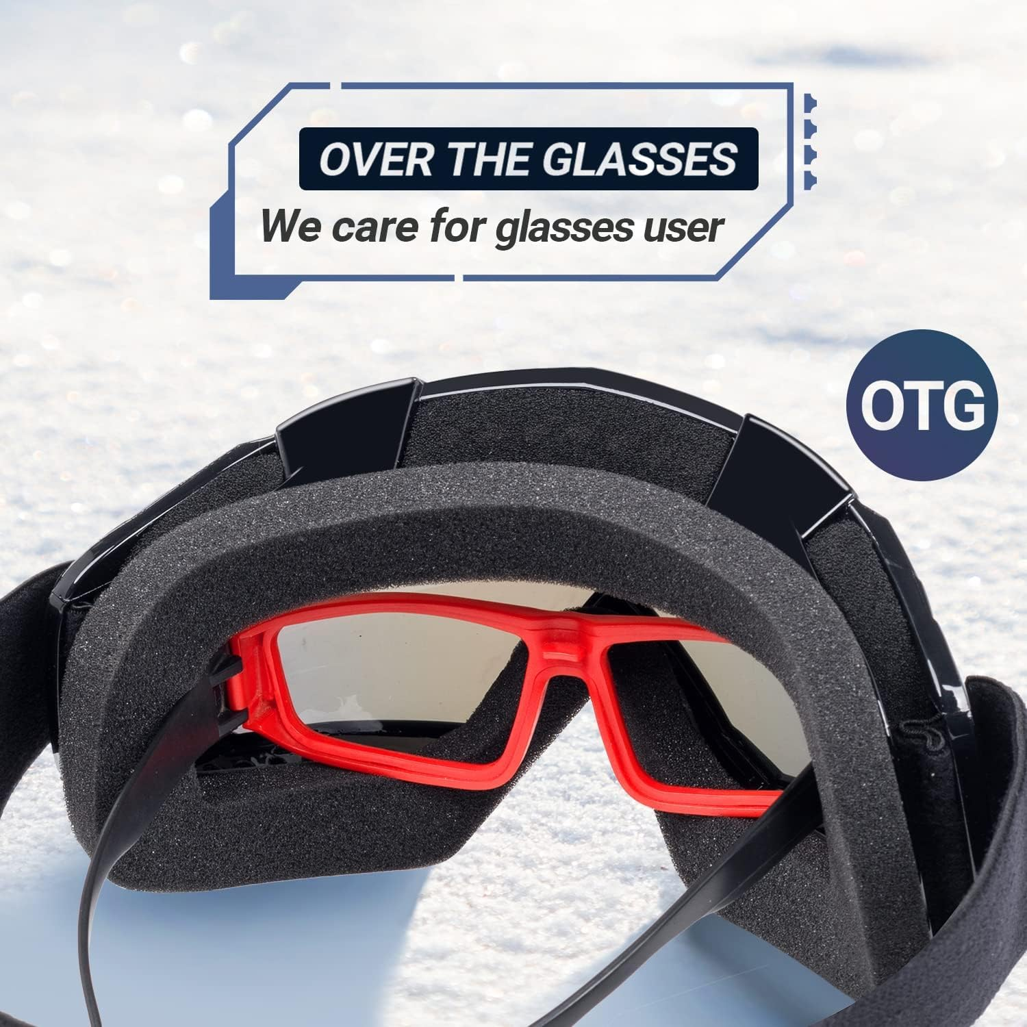 ZANZER Adult Ski Goggles, 2-Pack Snowboard Goggles for Youth, Teens, Men & Women, Wide View Snowmobile Goggles image number 5