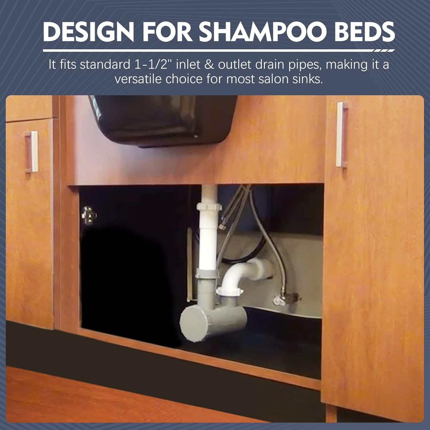 Lukloy 2Pack Professional Salon Hair Trap for Backwash Shampoo Bowl Sink, Universal PVC Catch All Hair P Trap Easy Clean image number 1