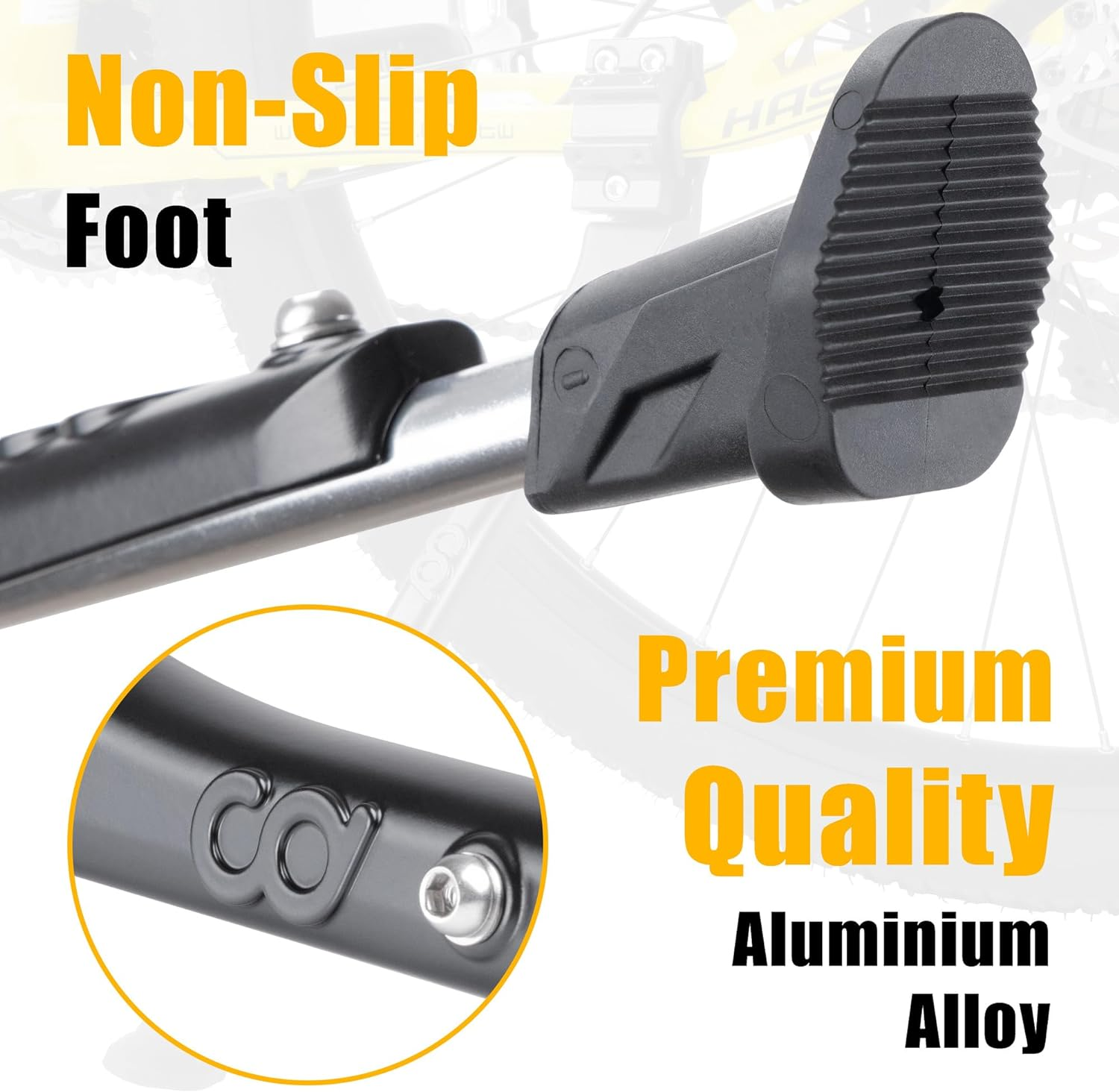 Cyclingdeal Adjustable Bicycle Kickstand Rear Mount Type - for Mountain Bikes MTB & 700C Road Hybrid Bikes 24&rdquo; to 29&rdquo; or 16" to 20" Kids Bikes - Premium Quality Aluminium Alloy with New Clamp Design image number 5