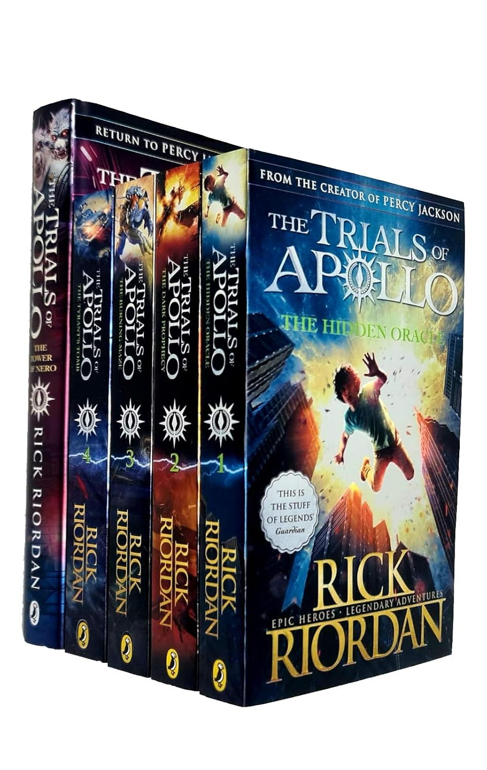 Trials of Apollo Series Rick Riordan Collection 5 Books Set (The Hidden Oracle, the Dark Prophecy, the Burning Maze, the Tyrant&rsquo;S Tomb, [Hardcover] the Tower of Nero) image number 6