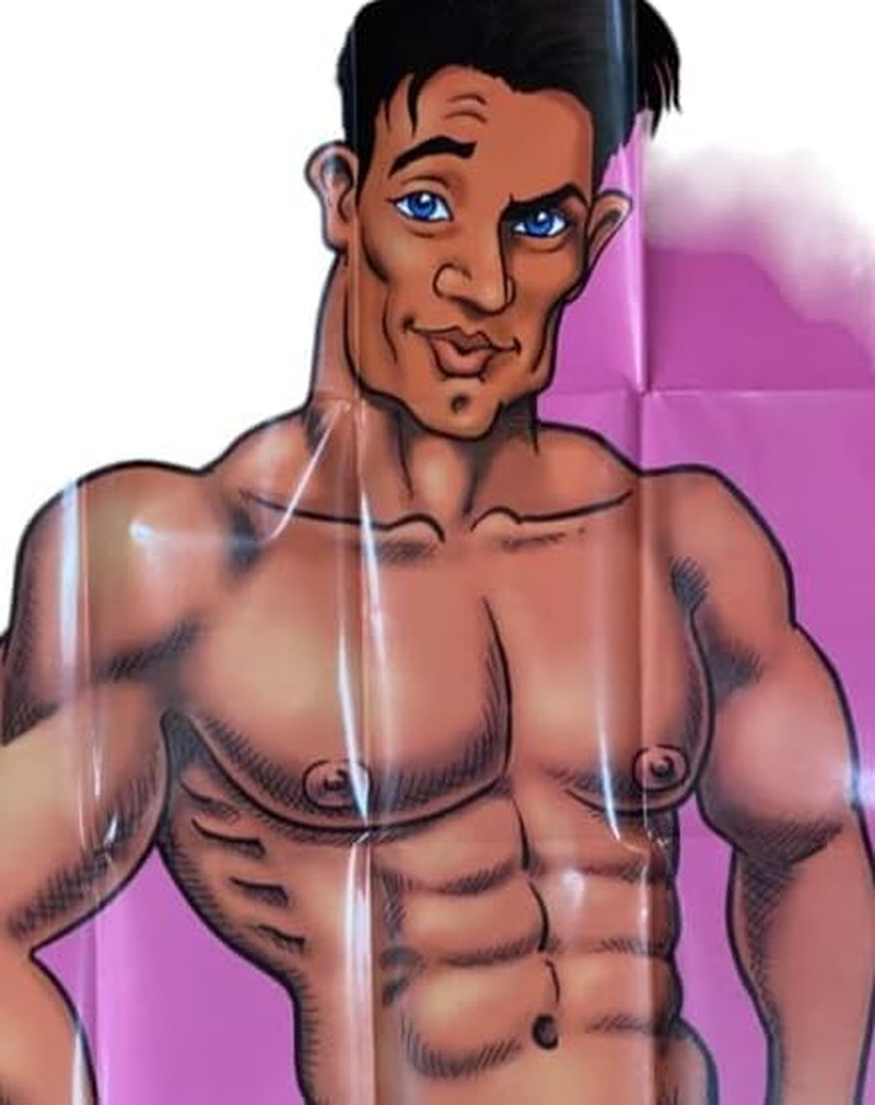 Bachelorette Party Game - Pin the "Tail" on the Hunk - 32In X 21In - Pin the Hunk on the Hunk image number 2