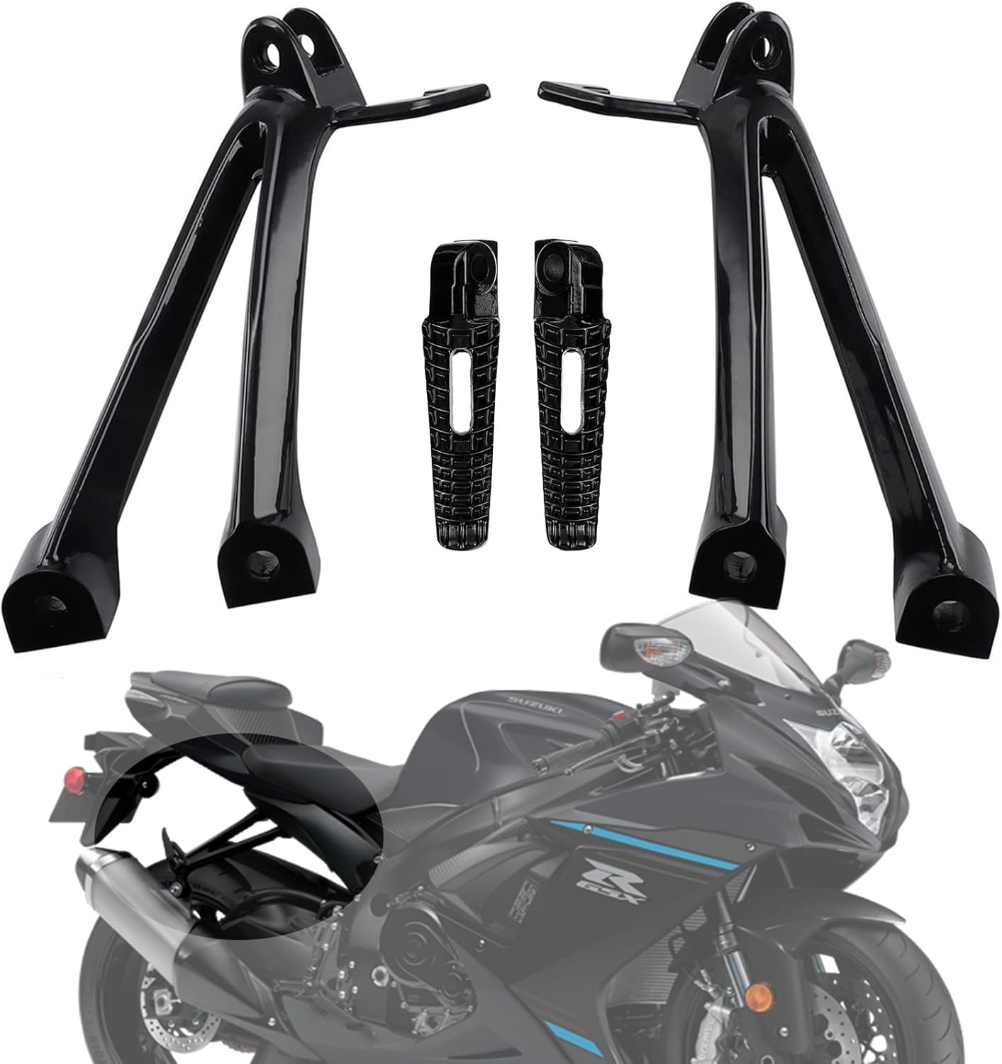 Motorcycles Black Rear Passenger Foot Peg Bracket for Suzuki Gsxr600 Gsxr750 2006 2007 image number 5