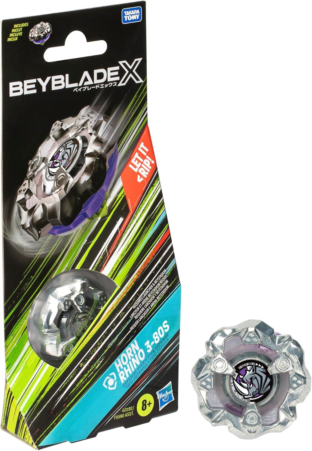Beyblade X Horn Rhino 3-80S Spinning Top Booster Pack image number 2