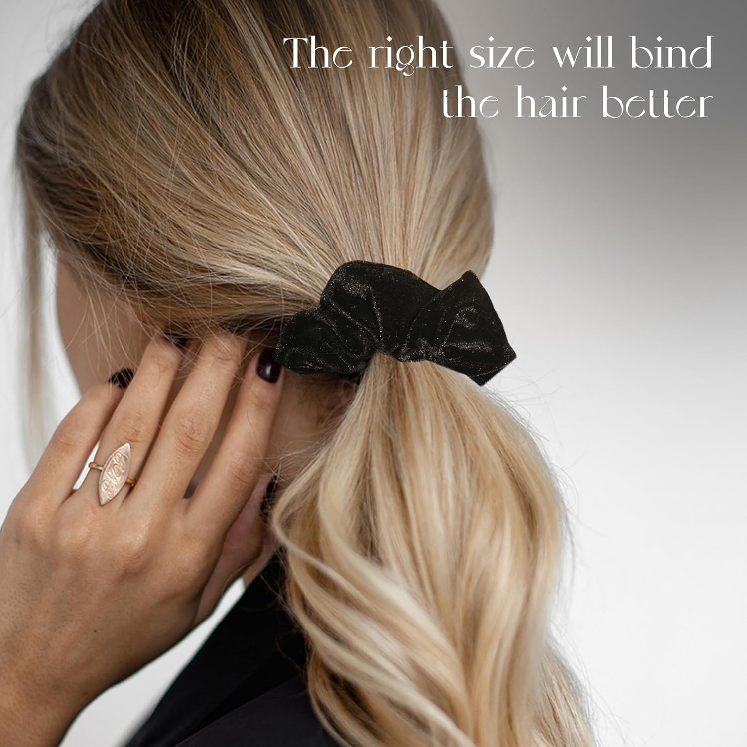 Pack of 4 Scrunchies Hair Scrunchies Black Velvet Fabric Scrunchie Hair Scrunchie Velvet Hair Thick Scrunchie Hair Band Elastic Use Women'S Large Hair Scrunchie Material Is Soft and Pulling